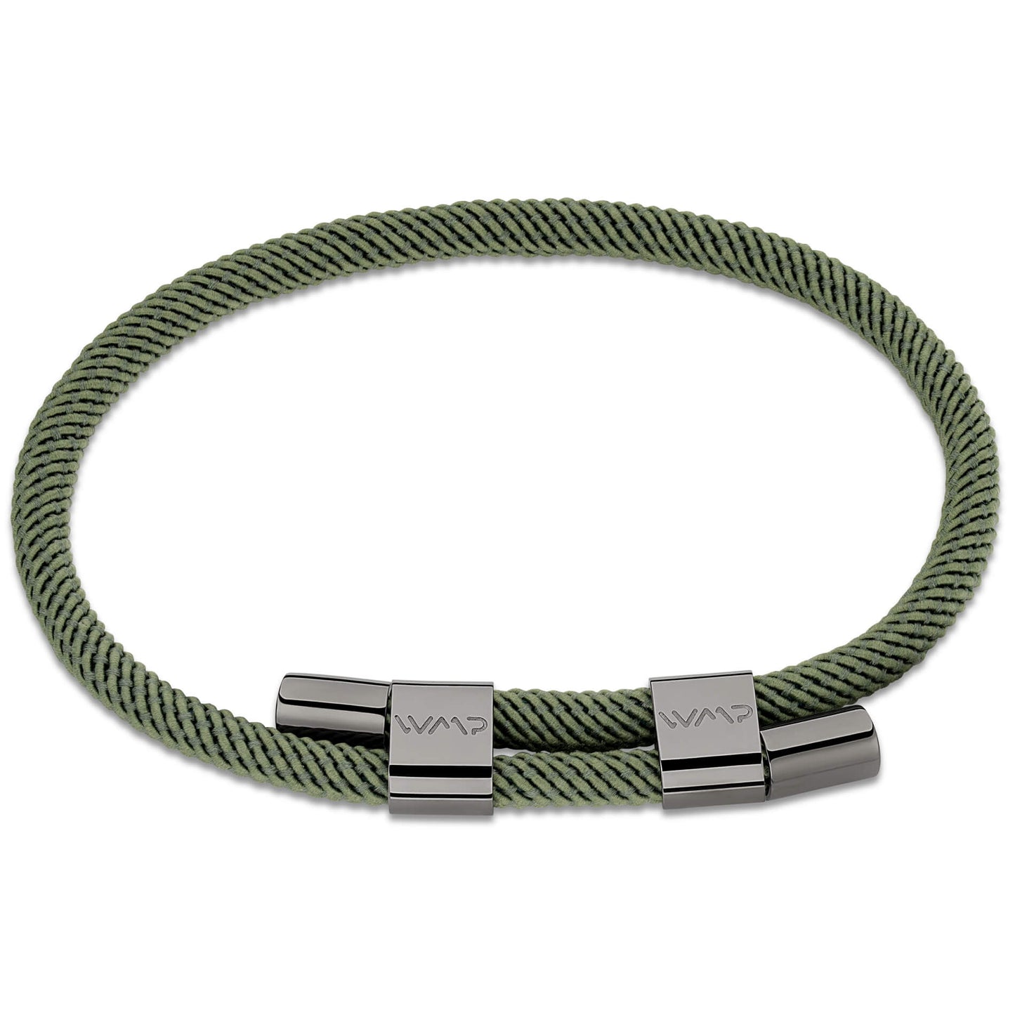 Olive Green / Gunmetal || Gunmetal and Green Adjustable Bracelet Set for Men