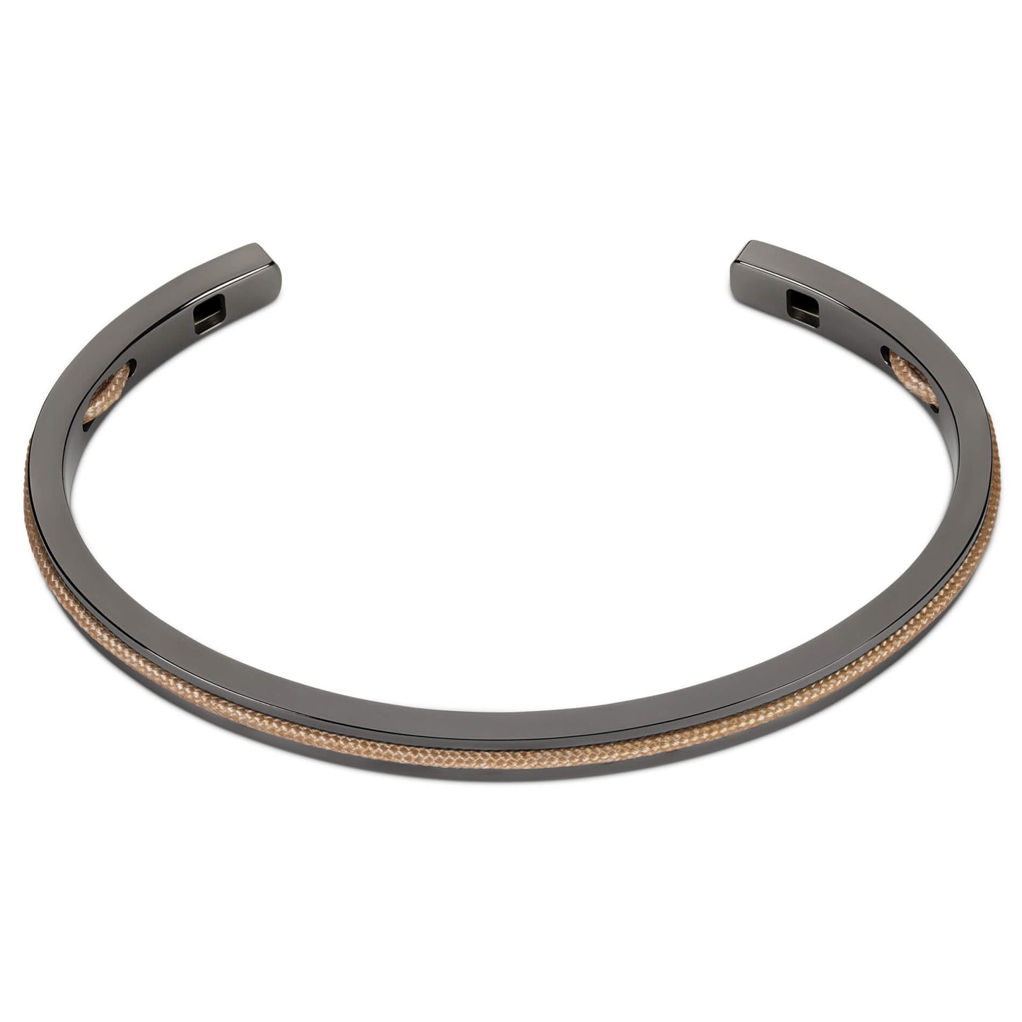 Sand / Gunmetal || Gunmetal and Beige Adjustable Bracelet Set for Men