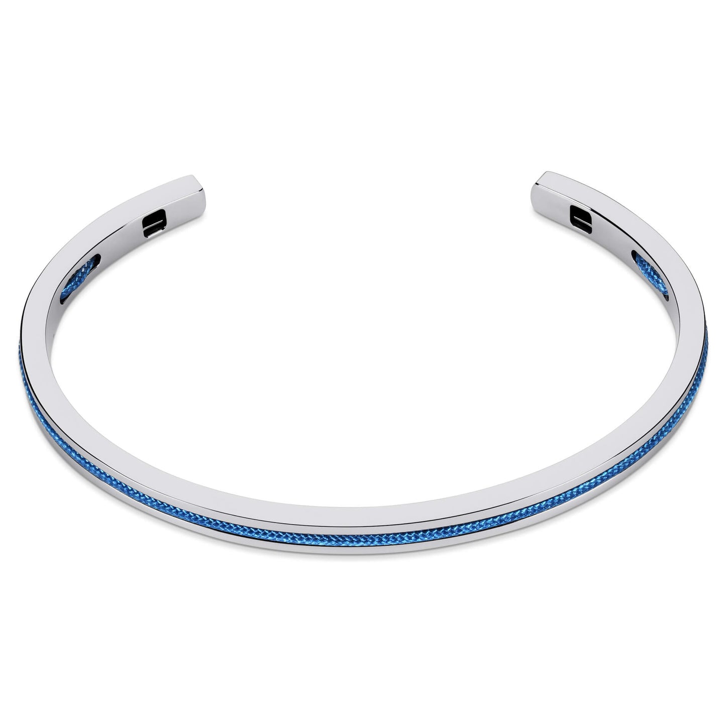 Denim Blue / Silver || Silver and Blue Adjustable Bracelet Set for Men