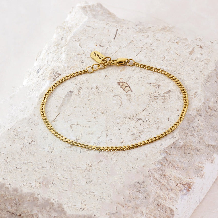 Gold || Women's Adjustable 14K Gold Plated Cuban Link Bracelet