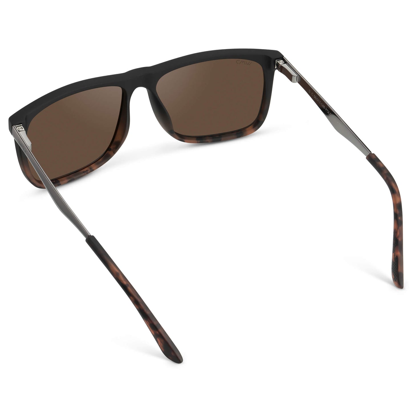 Matte Black Tortoise / Brown Lens || Matte Black Tortoise Square Frame Sunglasses with Brown Polarized Lenses