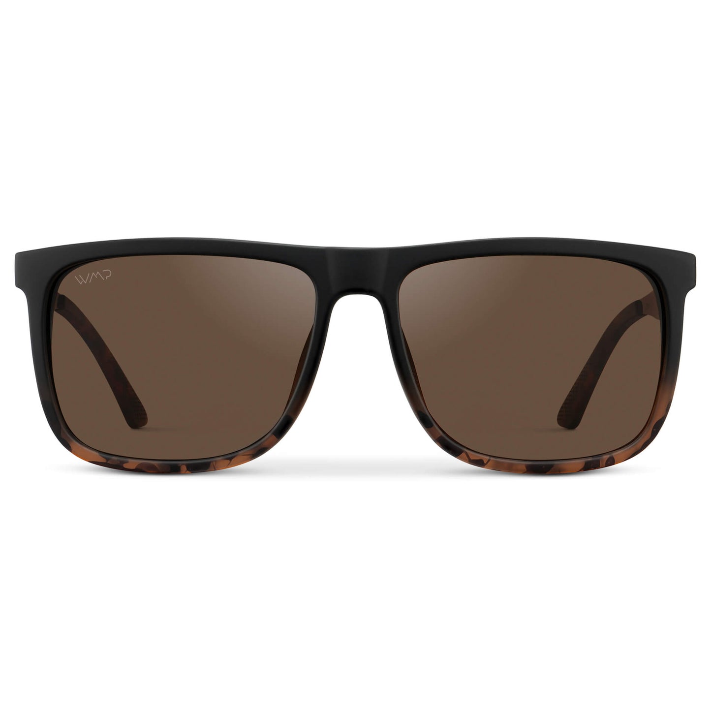 Matte Black Tortoise / Brown Lens || Matte Black Tortoise Square Frame Sunglasses with Brown Polarized Lenses