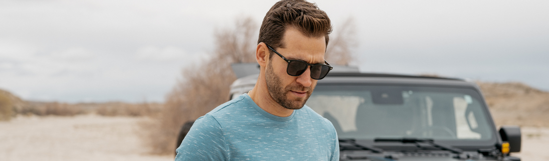 men orange double bridge sunglasses