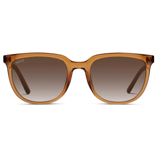 Crystal Brown / Brown Gradient Lens || Brown Square Frame Sunglasses with Brown Polarized Lenses