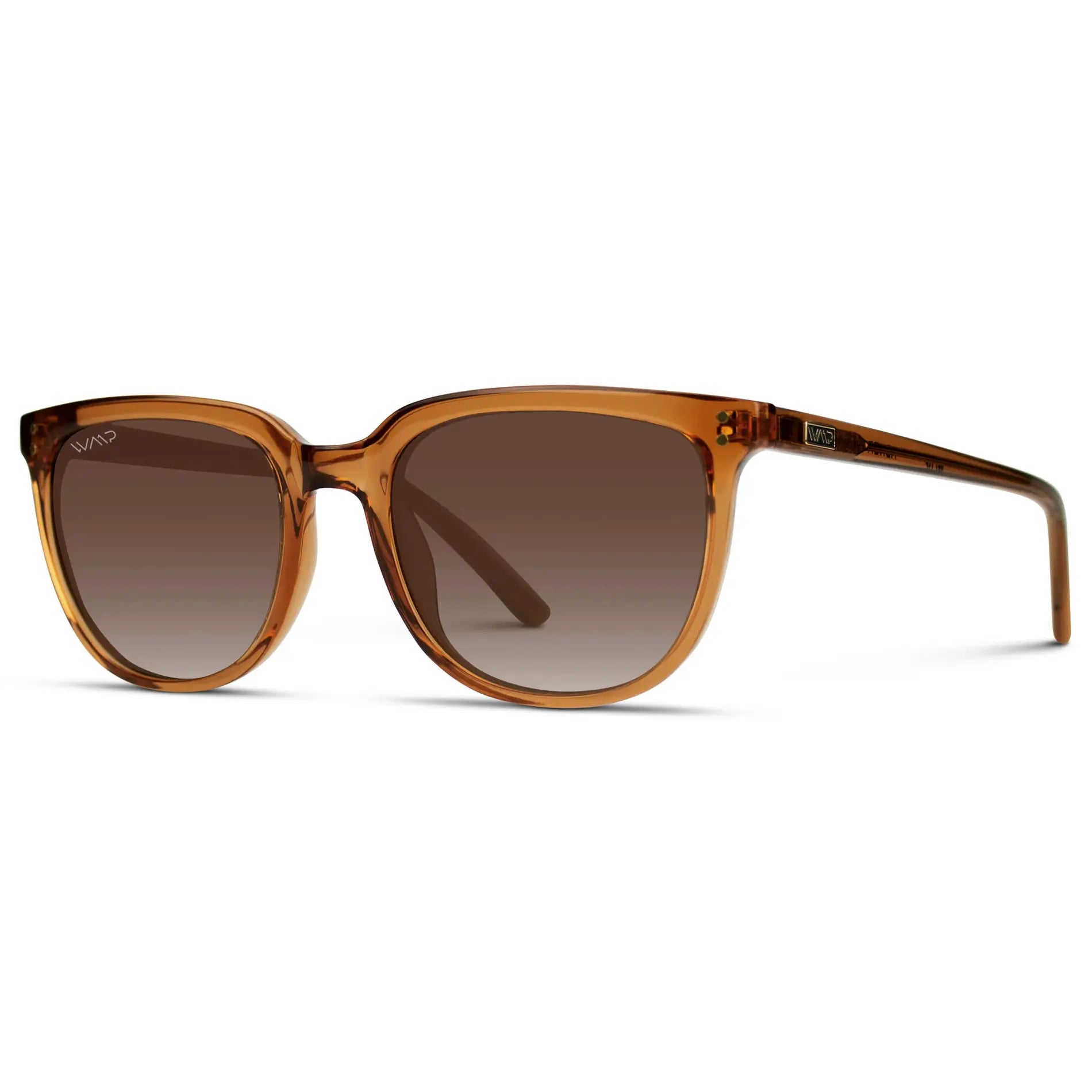 Crystal Brown / Brown Gradient Lens || Brown Square Frame Sunglasses with Brown Polarized Lenses