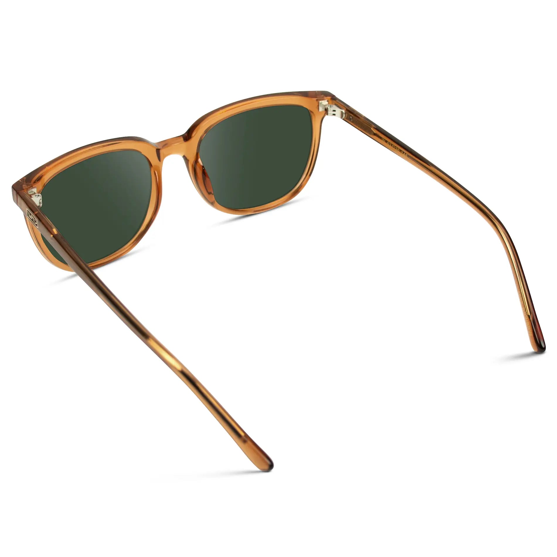 Crystal Brown / G15 Lens || Men's Prescription Sunglasses with Crystal Brown Square Acetate Frame and Green Prescription Lenses