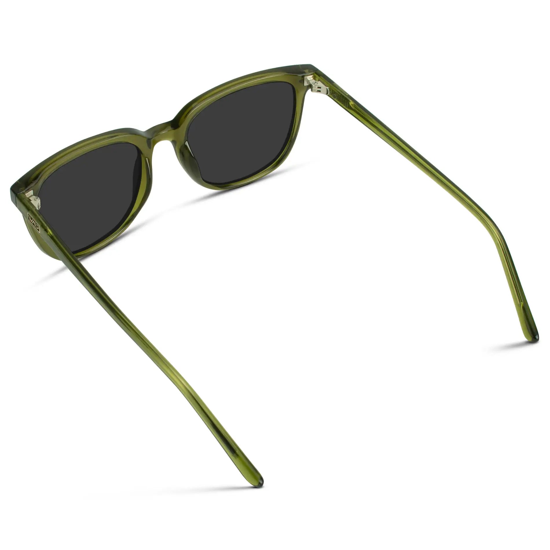 Crystal Saguaro Green / Black Lens || Green Square Frame Sunglasses with Black Polarized Lenses