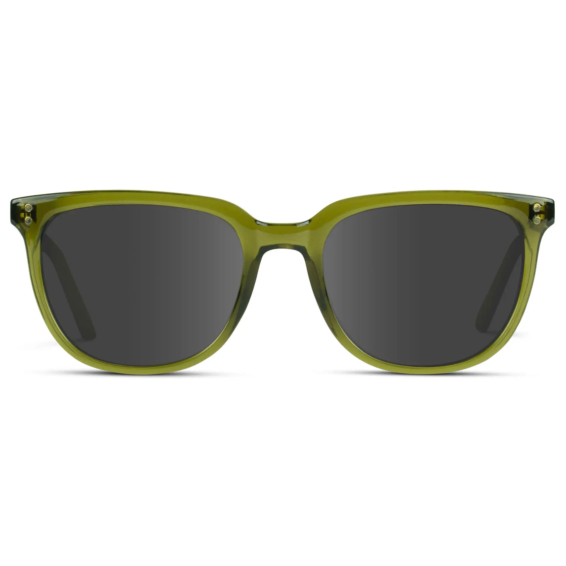 Crystal Saguaro Green / Grey || Men's Square Prescription Sunglasses with Crystal Saguaro Green Frame and Grey Lenses on a white background