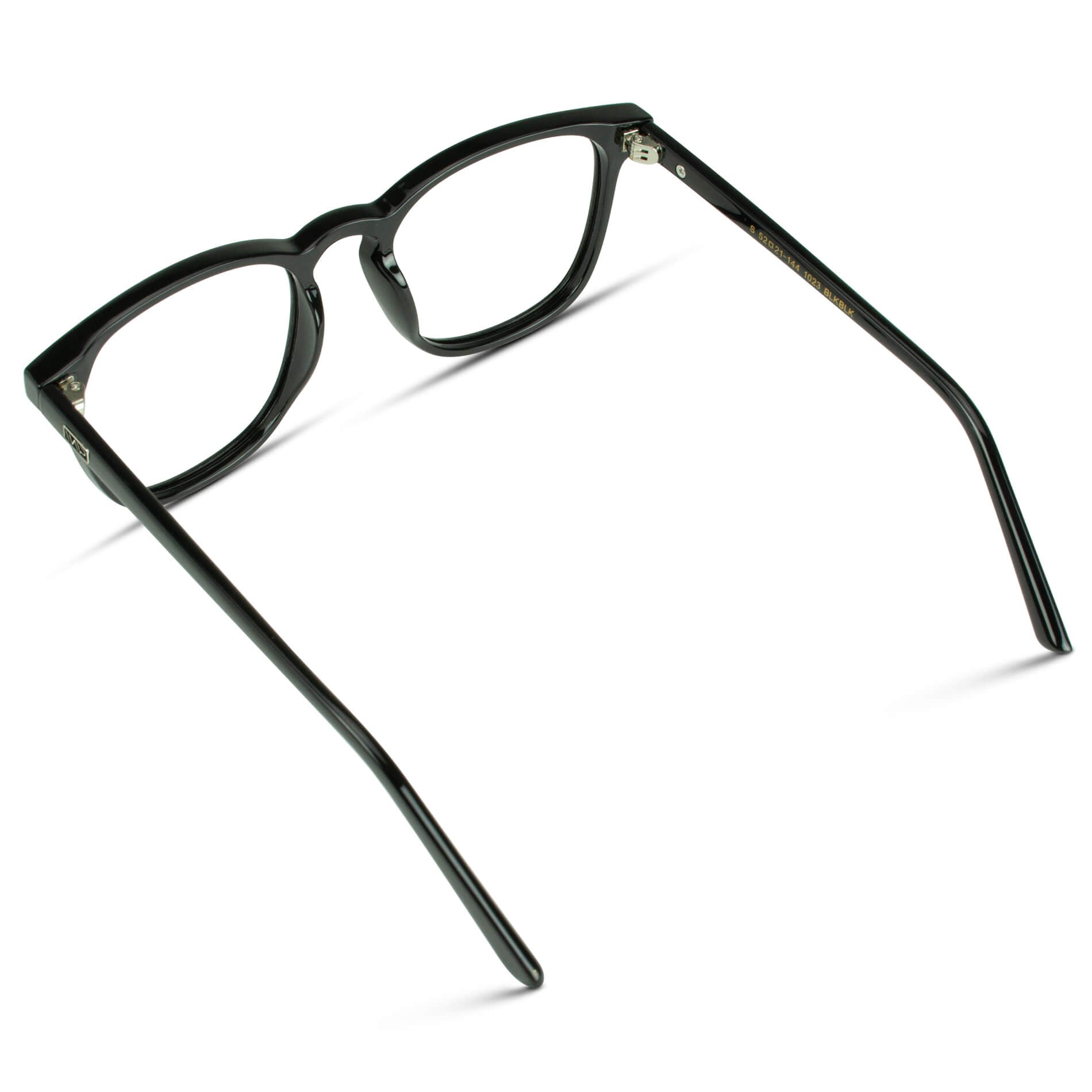 Black || Black Square Frame Prescription Glasses with Clear Lenses