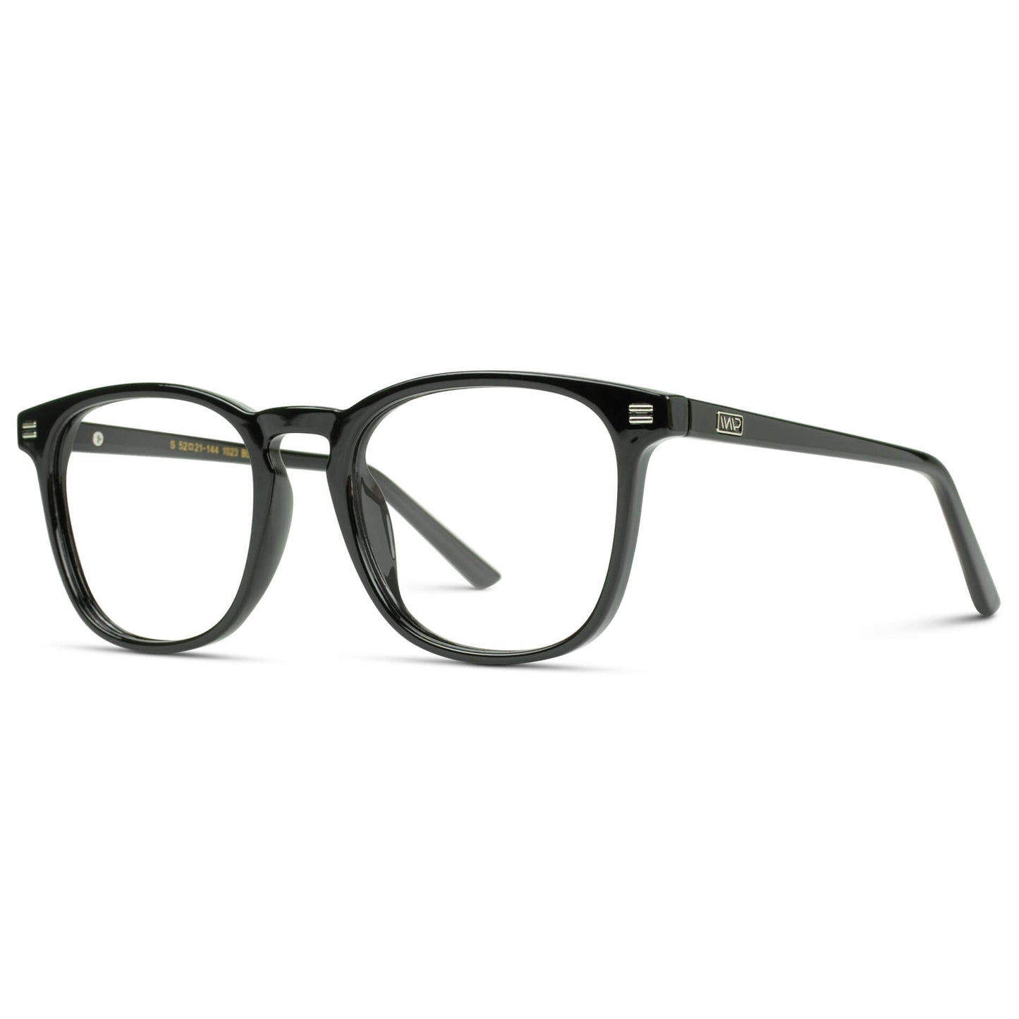 Black || Black Square Frame Prescription Glasses with Clear Lenses