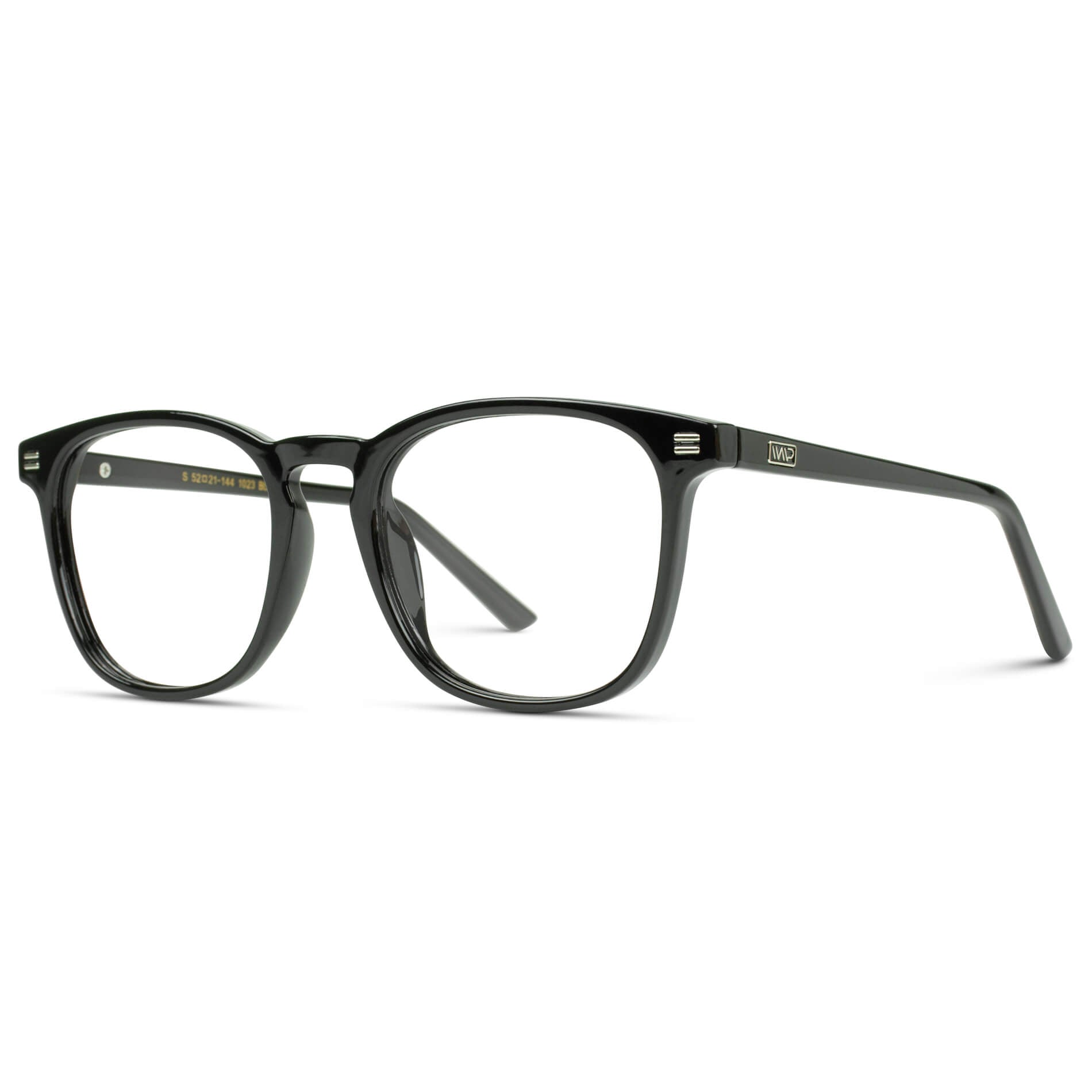 Black || Black Square Frame Prescription Glasses with Clear Lenses