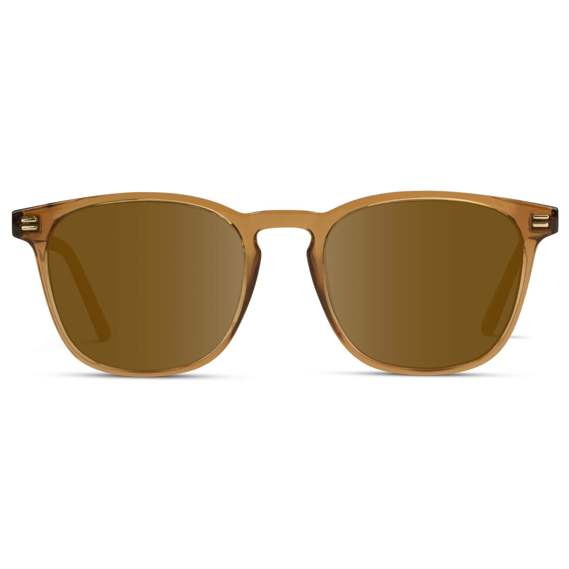 Crystal Brown / Amber Lens || Brown Square Frame Prescription Sunglasses with Brown Lenses