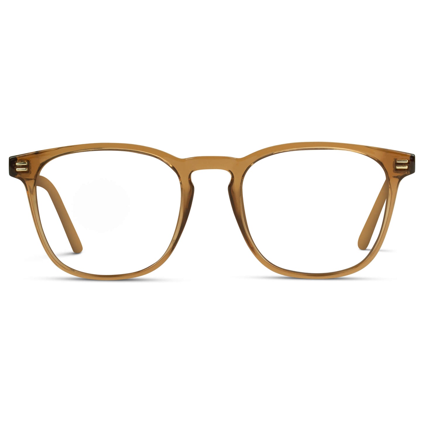Crystal Brown || Brown Square Frame Prescription Glasses with Clear Lenses