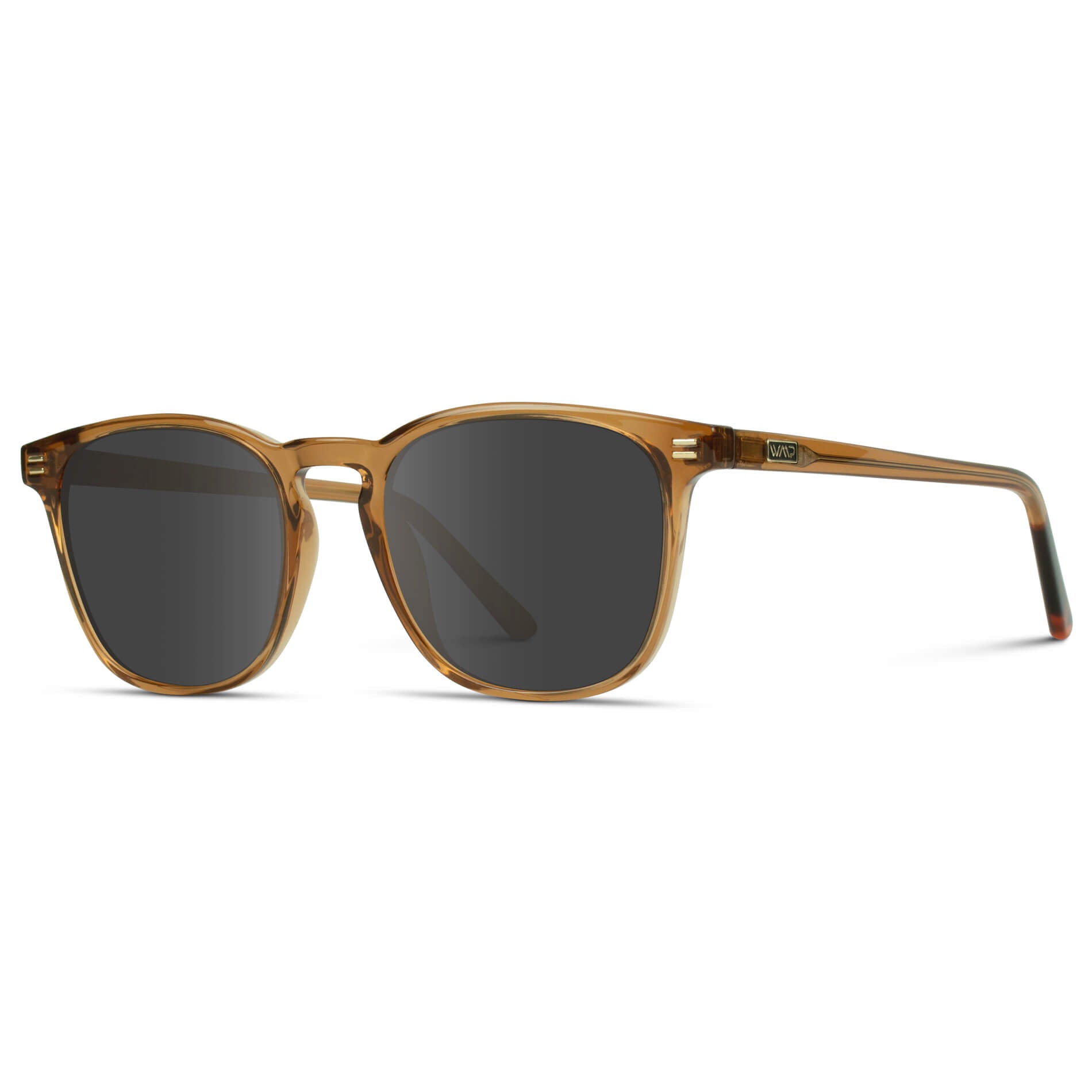Crystal Brown / Grey Lens || Brown Square Frame Prescription Sunglasses with Grey Lenses