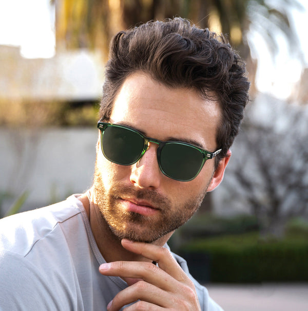Nick | Prescription Sunglasses - Emerald Green / G15 Lens