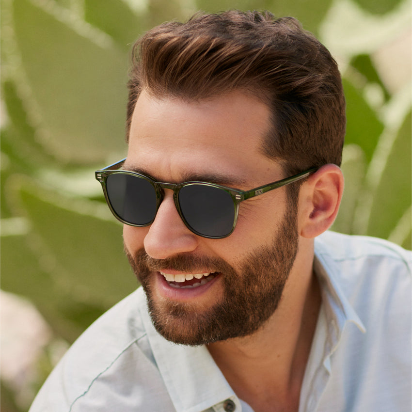 Emerald Green / Grey Lens || Green Square Frame Prescription Sunglasses with Grey Lenses