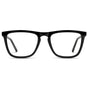 Black || Men's Square Prescription Glasses with Black Frame and Clear Lenses on a white background