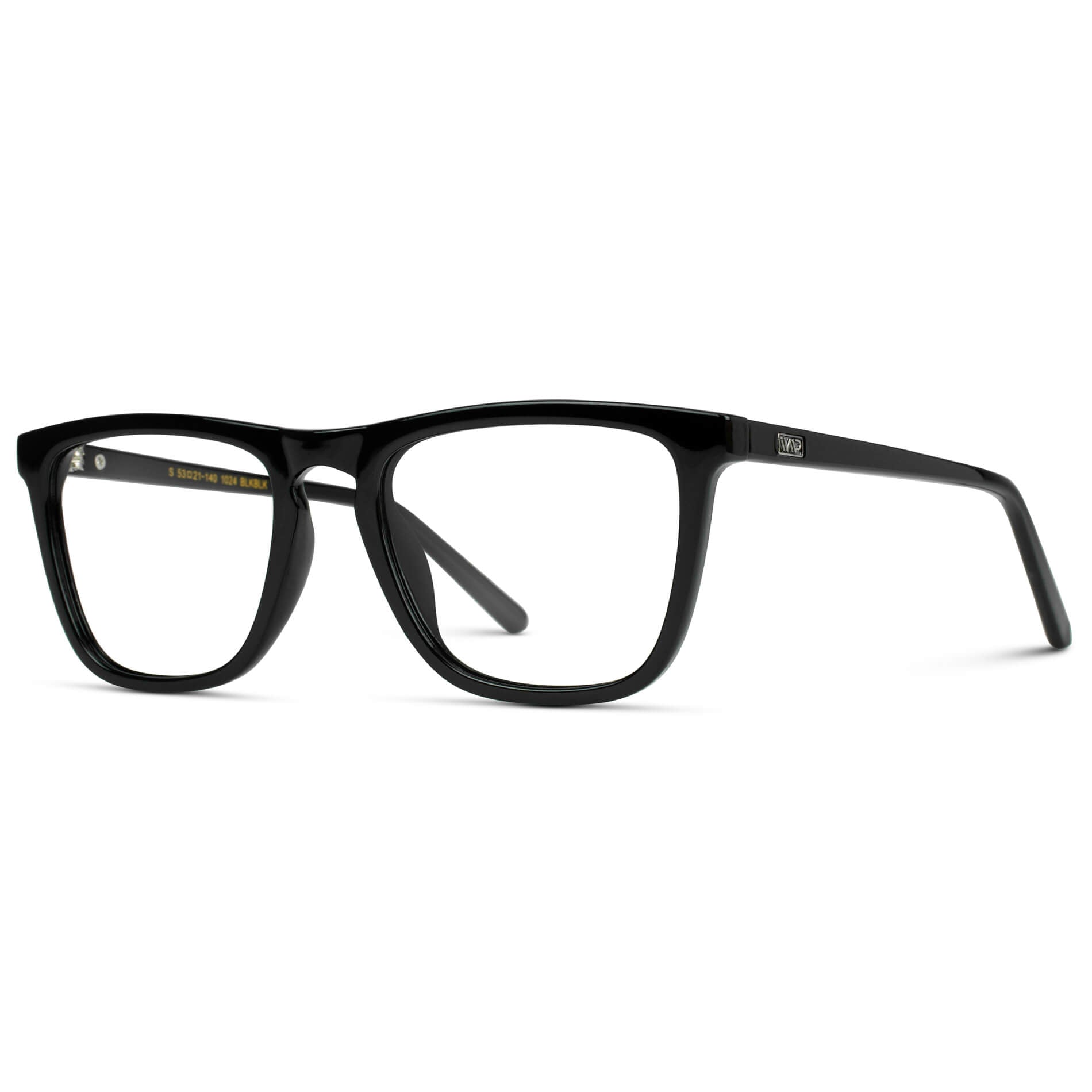 Black || Black Square Frame Prescription Glasses with Clear Lenses