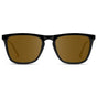 Black / Amber || Men's Square Prescription Sunglasses with Black Frame and Amber Lenses on a white background