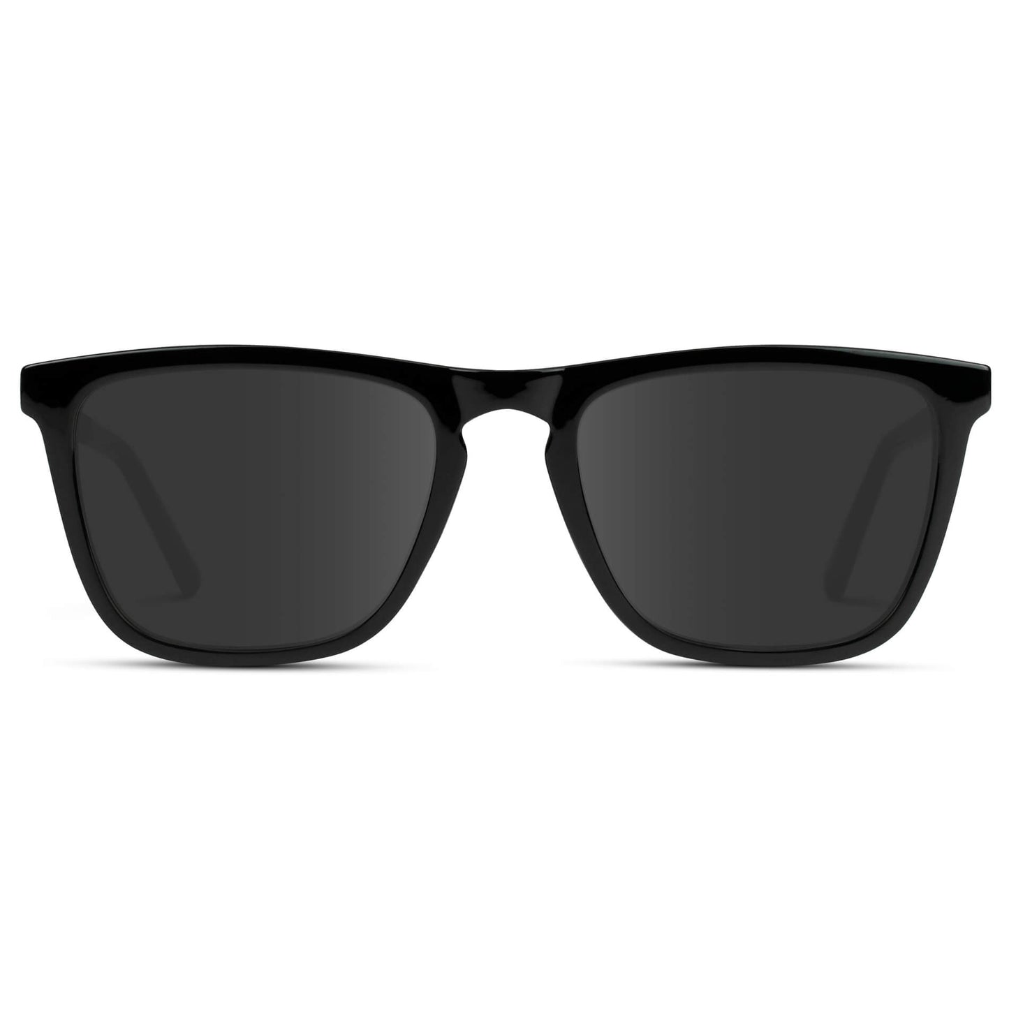 Black / Grey Lens || Black Square Frame Prescription Sunglasses with Grey Lenses