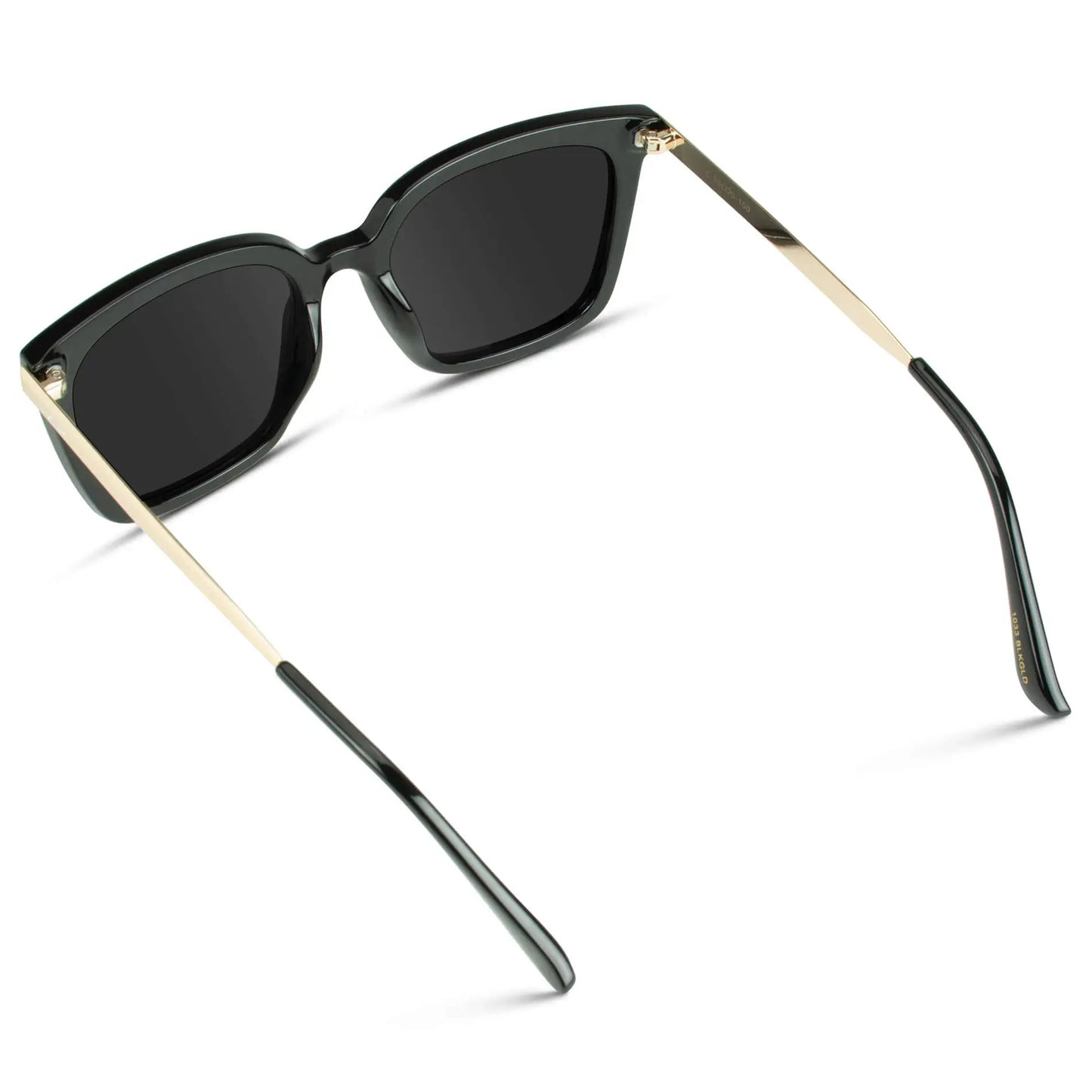 Black / Black Lens || Women's Black Oversized Square Frame Sunglasses with Black Polarized Lenses