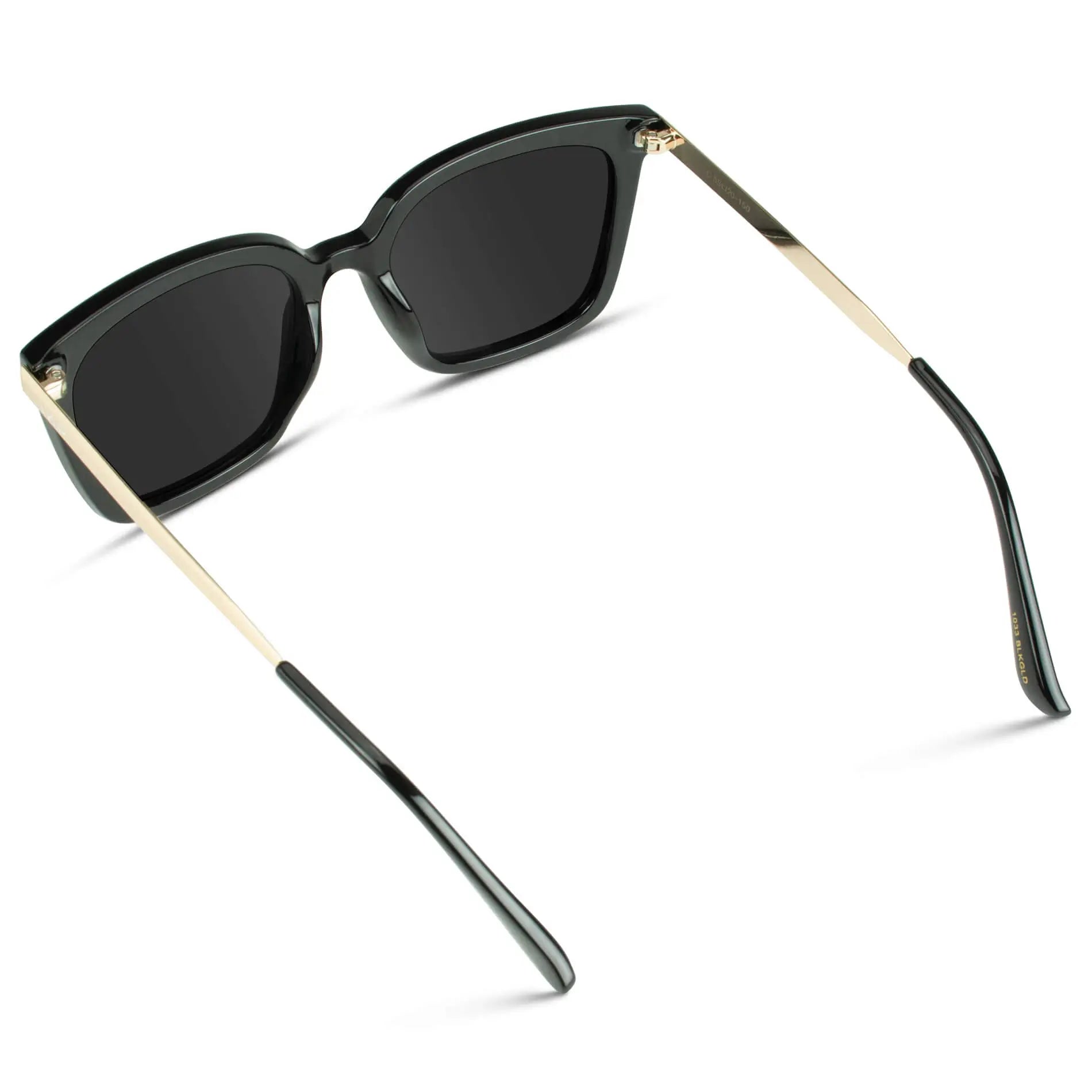 Black / Black Lens || Women's Black Oversized Square Frame Sunglasses with Black Polarized Lenses