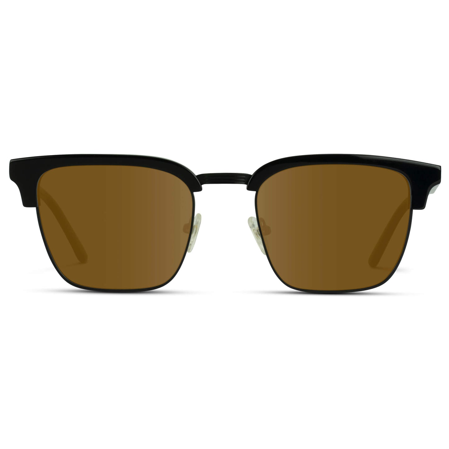 Black / Amber Lens || Black Horn Rimmed Prescription Sunglasses with Brown Lenses