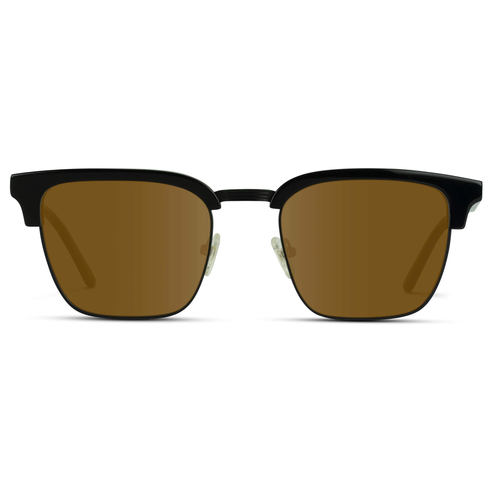 Black / Amber Lens || Black Horn Rimmed Prescription Sunglasses with Brown Lenses