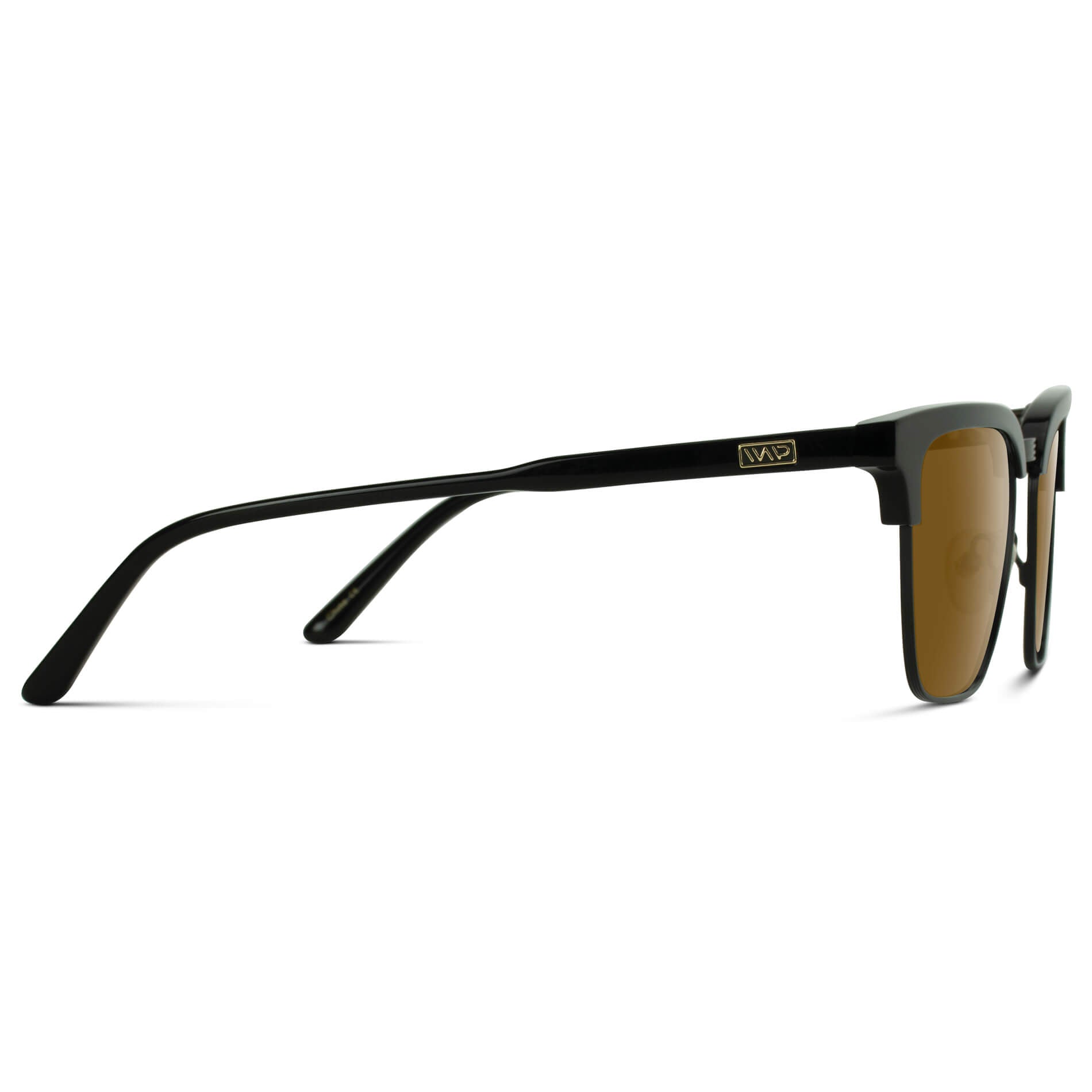 Black / Amber Lens || Black Horn Rimmed Prescription Sunglasses with Brown Lenses