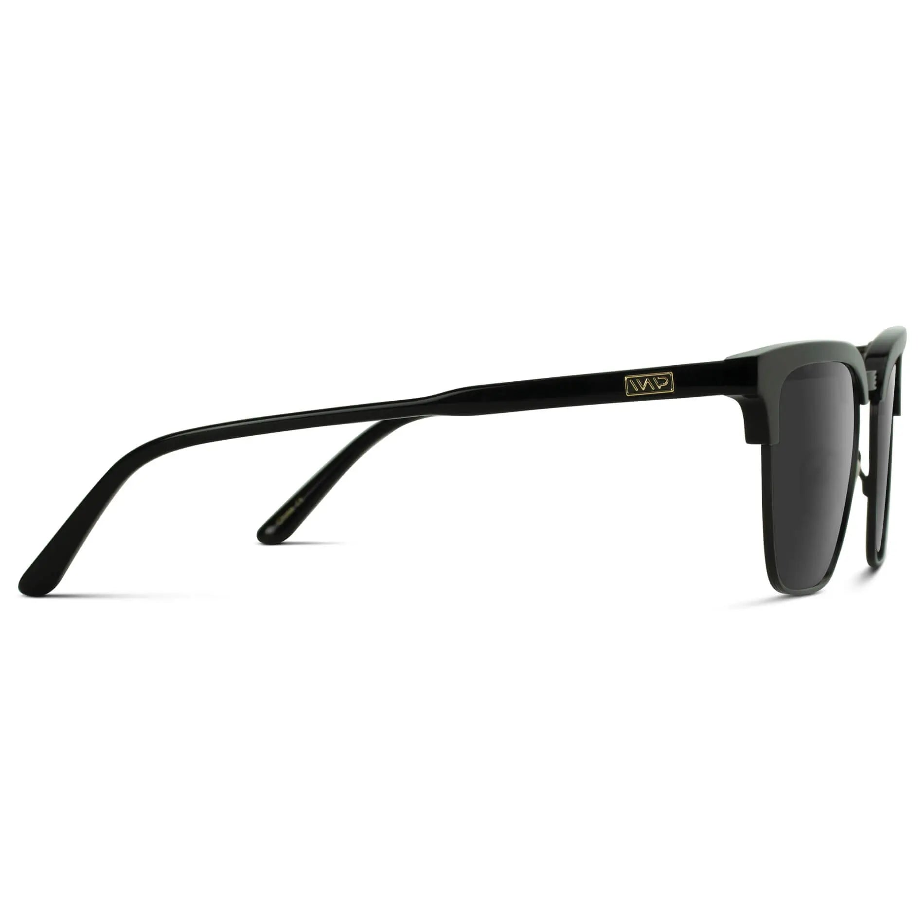 Black / Grey || Men's Black Horn Rimmed Prescription Sunglasses with Black Frame and Grey Lenses