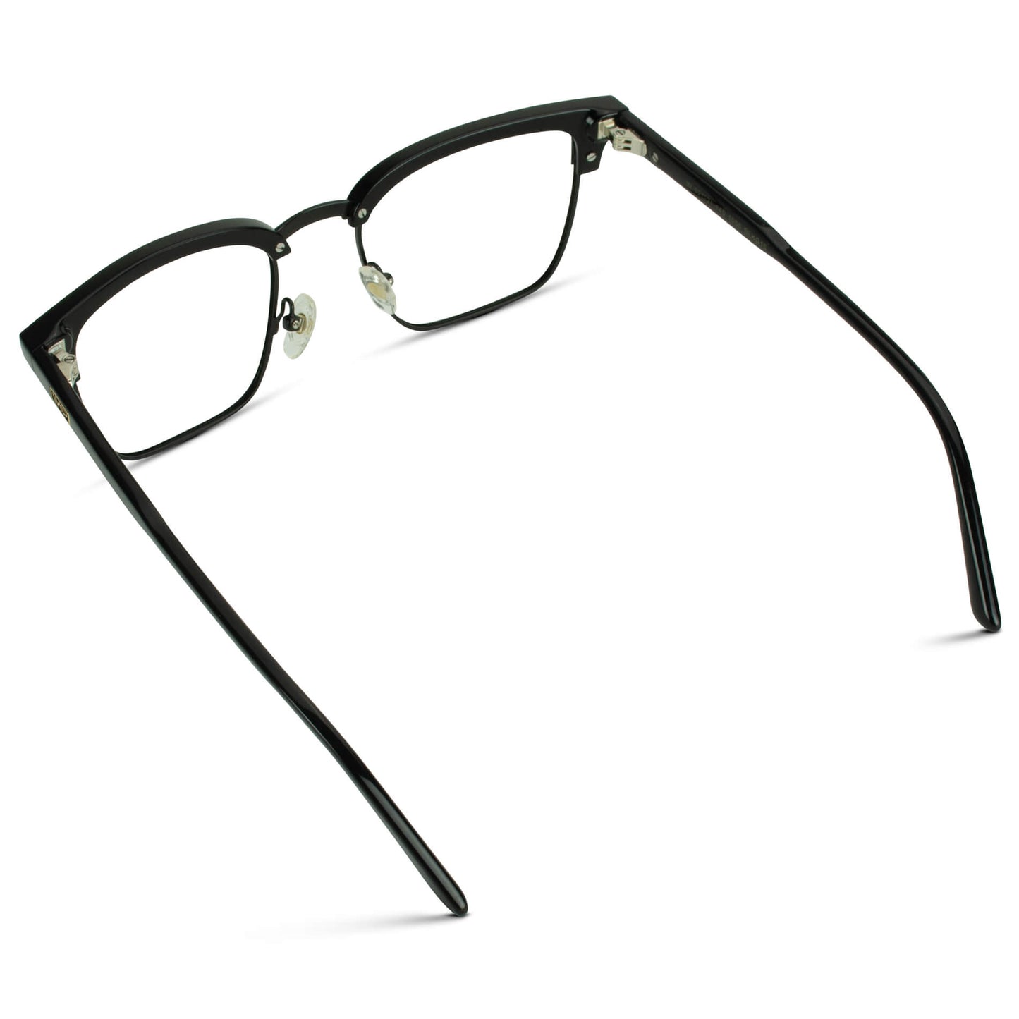 Black || Black Horn Rimmed Prescription Glasses with Clear Lenses