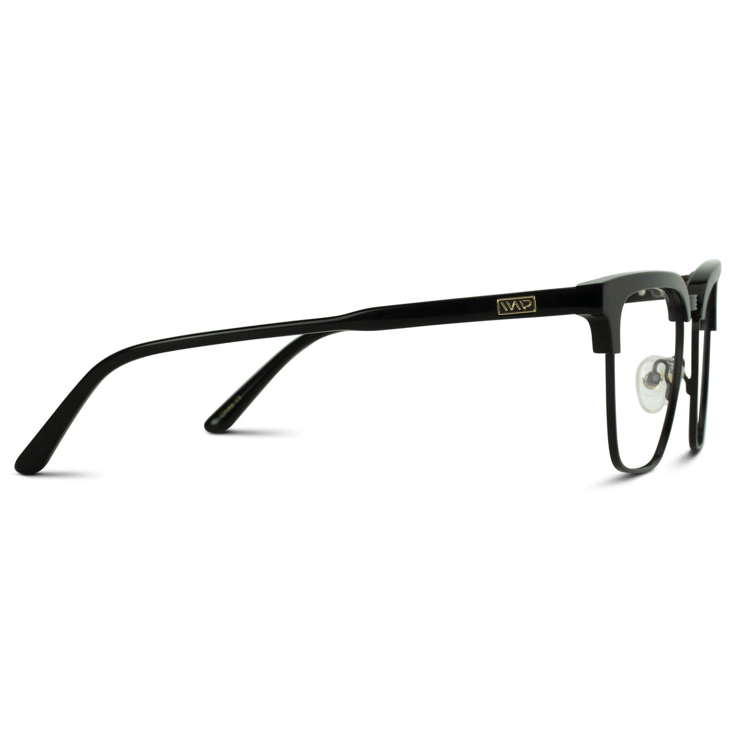Black || Black Horn Rimmed Prescription Glasses with Clear Lenses