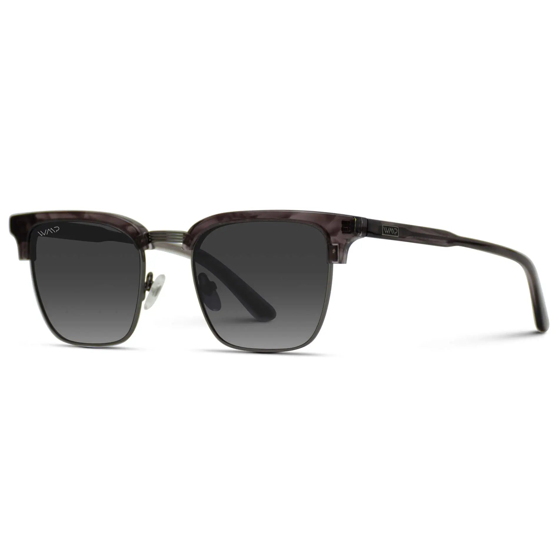 Agate Grey Tortoise / Gradient Black Lens || Agate Tortoise Horn Rimmed Polarized Sunglasses with Black Gradient Lenses