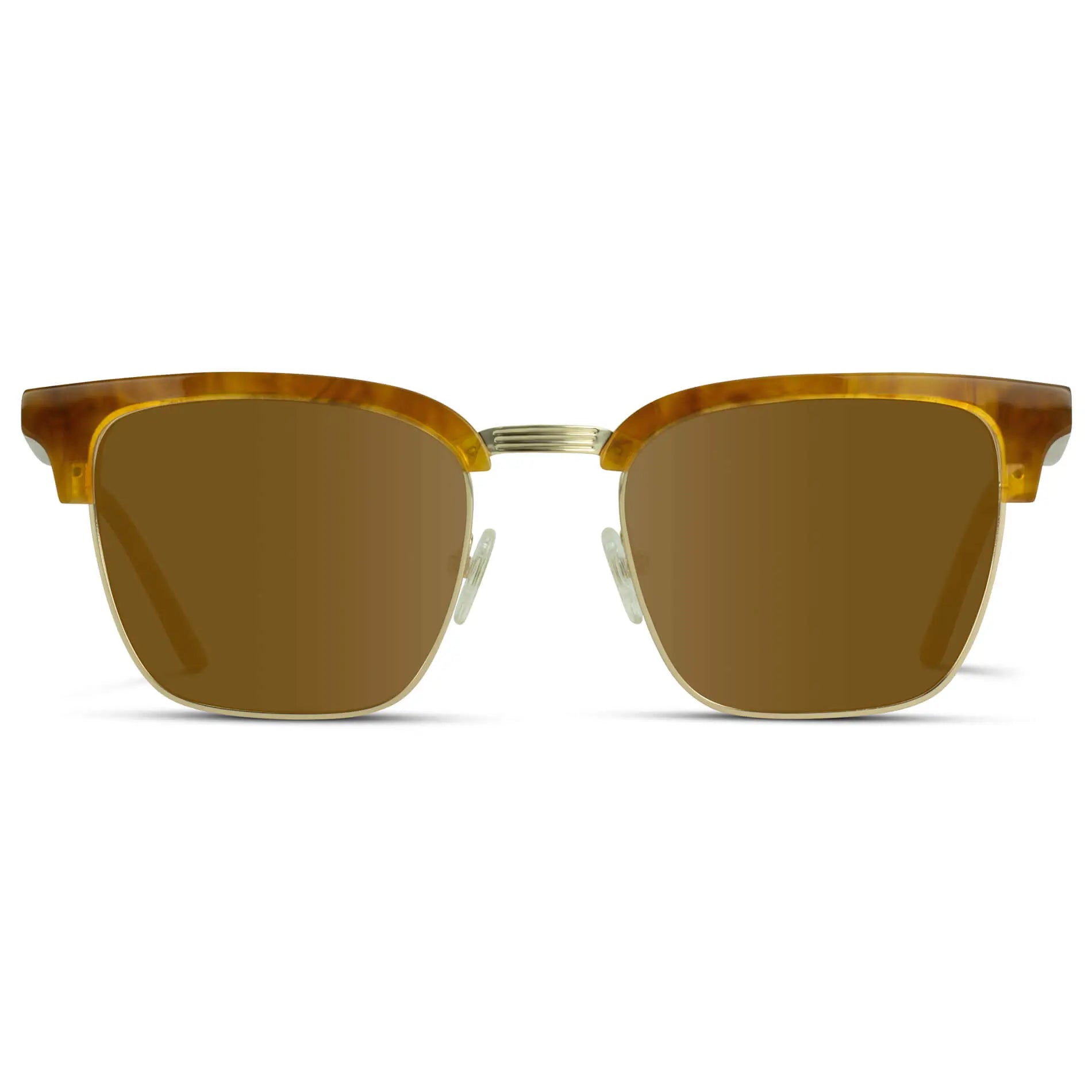 Savana Tortoise / Amber || Men's Brown Frame Tortoise Horn Rimmed Prescription Sunglasses with Brown Lenses