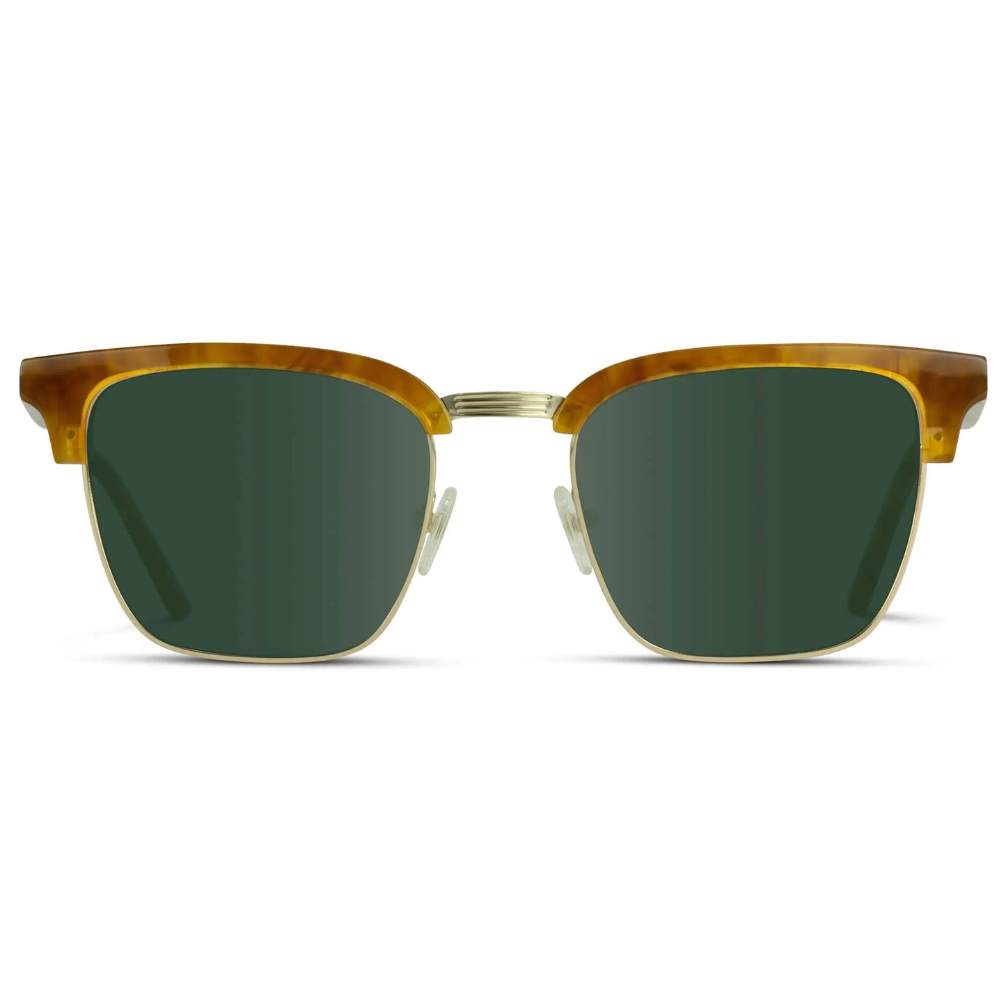 Savana Tortoise / G15 || Men's Brown Frame Tortoise Horn Rimmed Prescription Sunglasses with Green Lenses