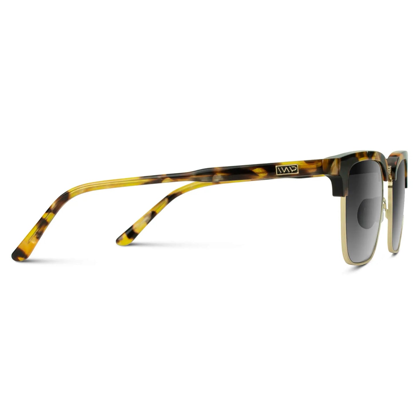 Blaze Tortoise / Gradient Black Lens || Retro Tortoise Browline Sunglasses with Black Gradient Polarized Lenses
