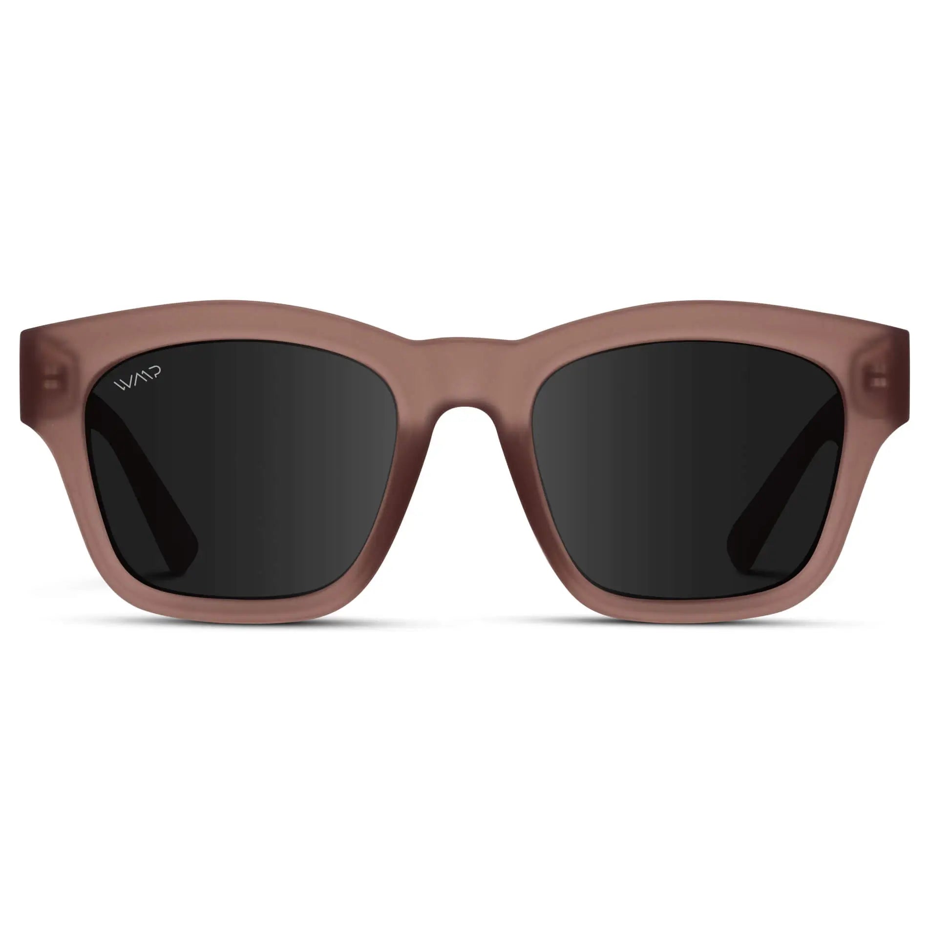Frosted Red Rock / Black Lens || Women's Frosted Red Square Cat Eye Shape Affordable Polarized Sunglasses with Black Lenses