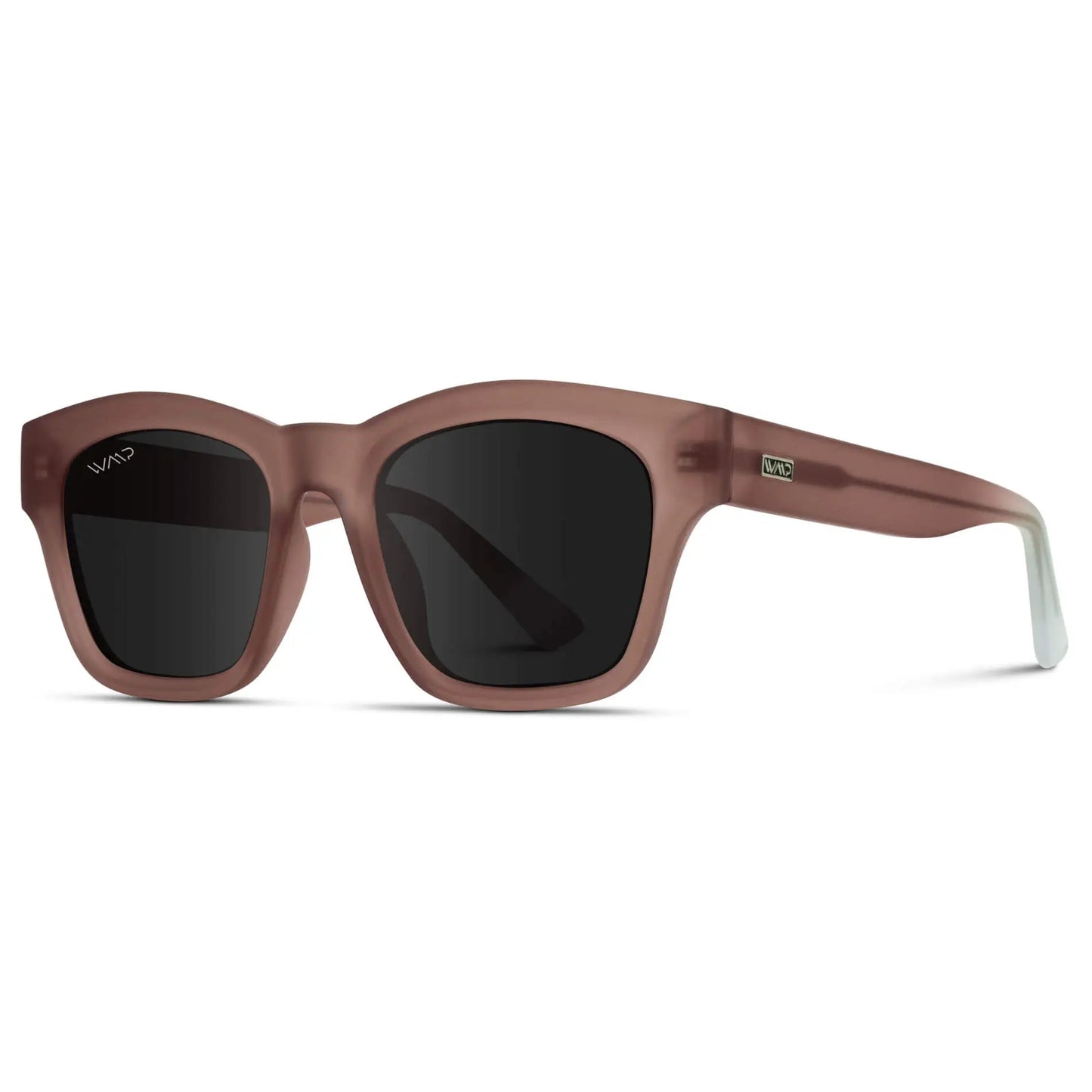 Frosted Red Rock / Black Lens || Women's Frosted Red Square Cat Eye Shape Affordable Polarized Sunglasses with Black Lenses