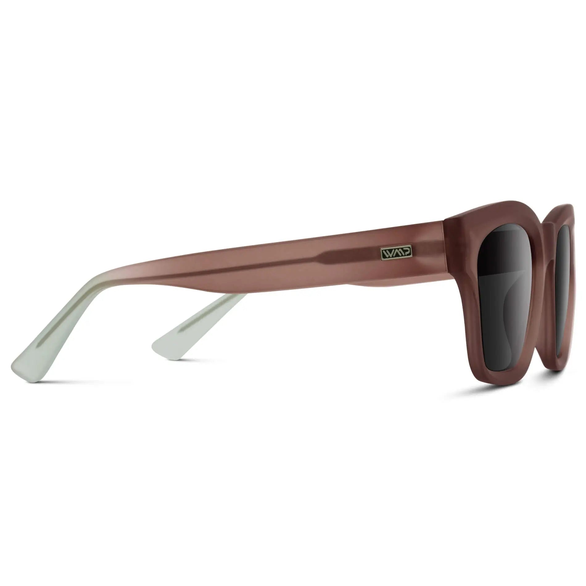 Frosted Red Rock / Black Lens || Women's Frosted Red Square Cat Eye Shape Affordable Polarized Sunglasses with Black Lenses