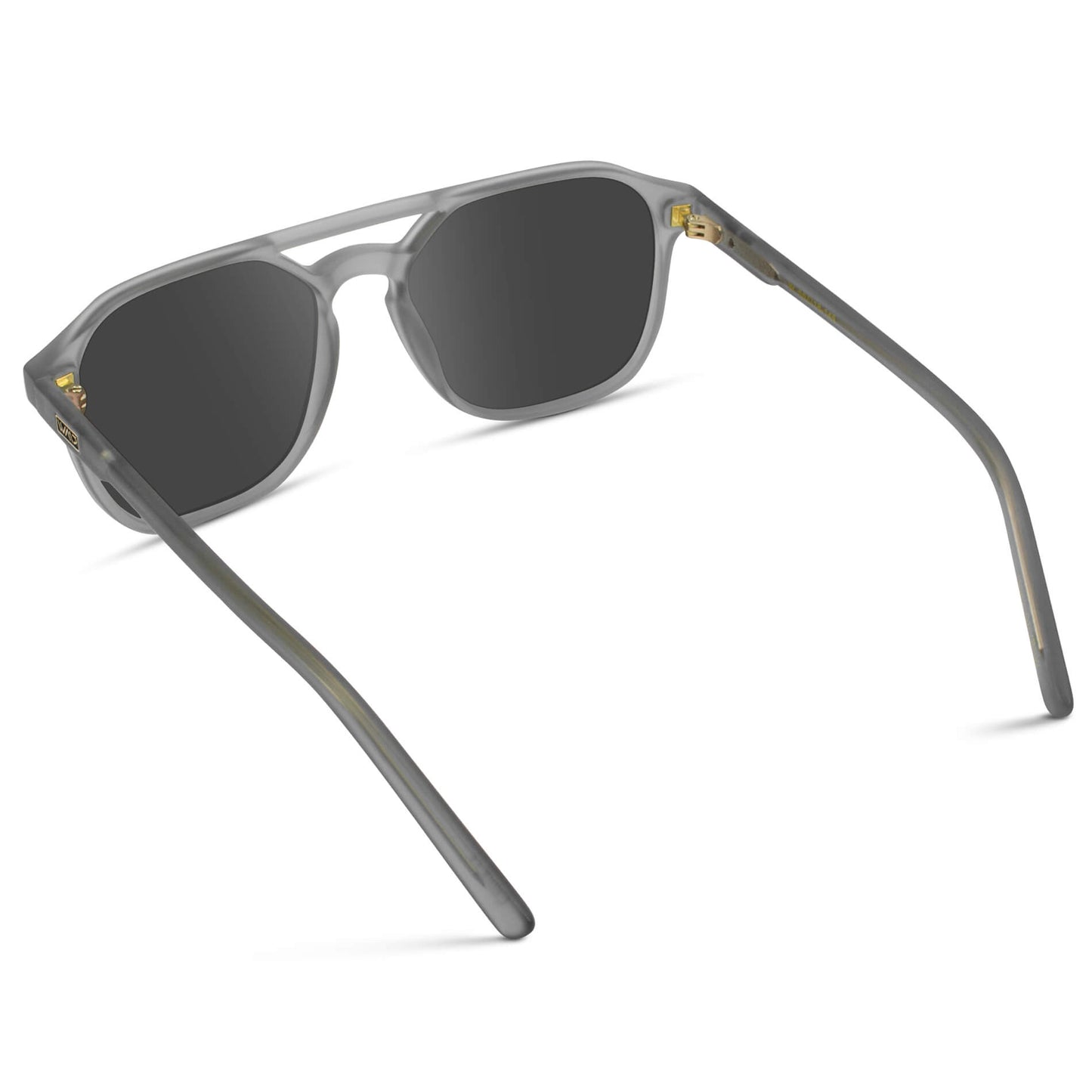 Moonrock Grey / Grey || Double Bridge Geometric Square Prescription Sunglasses with Grey Acetate Frame and Grey Lenses