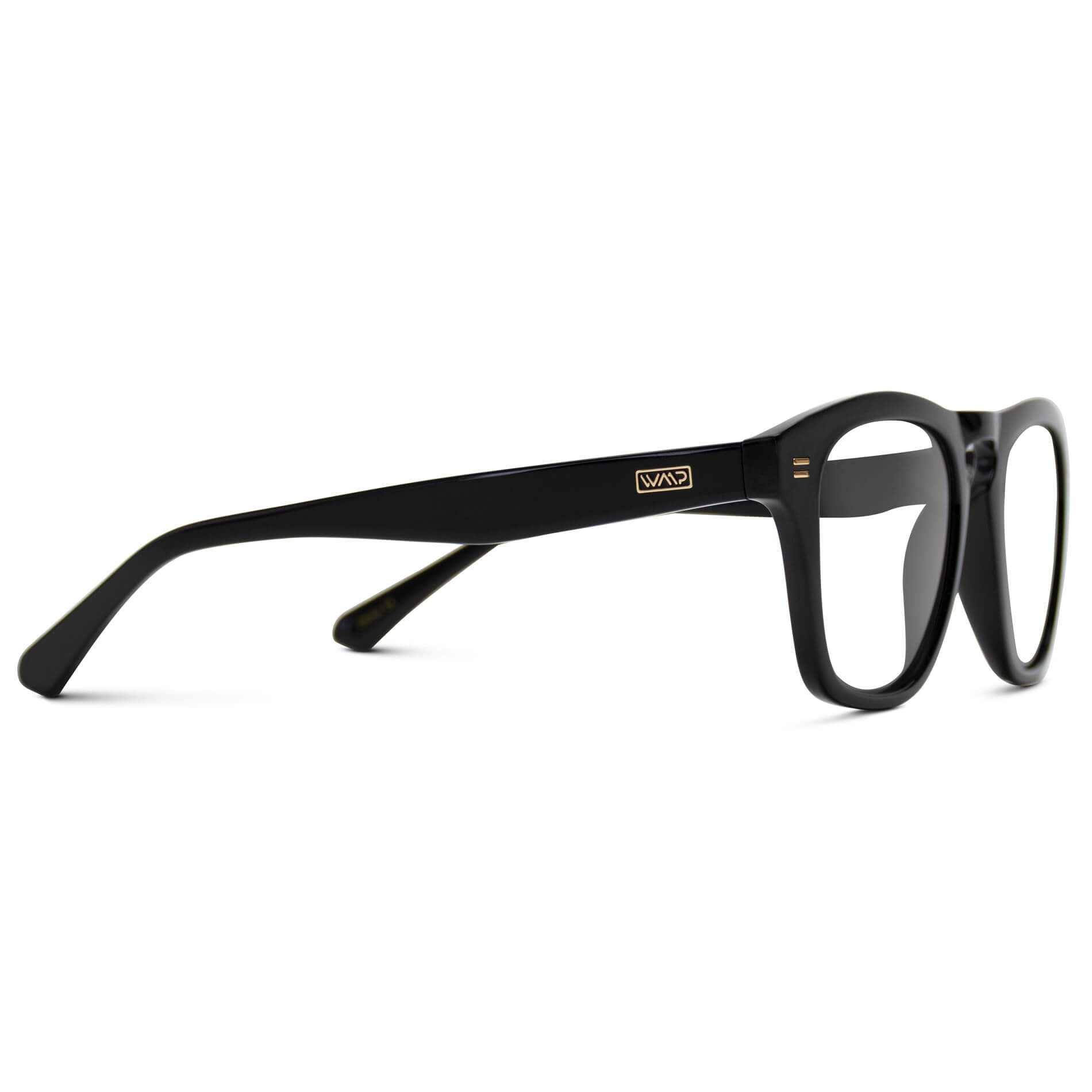 Black || Black Square Frame Glasses with Clear Prescription Lenses