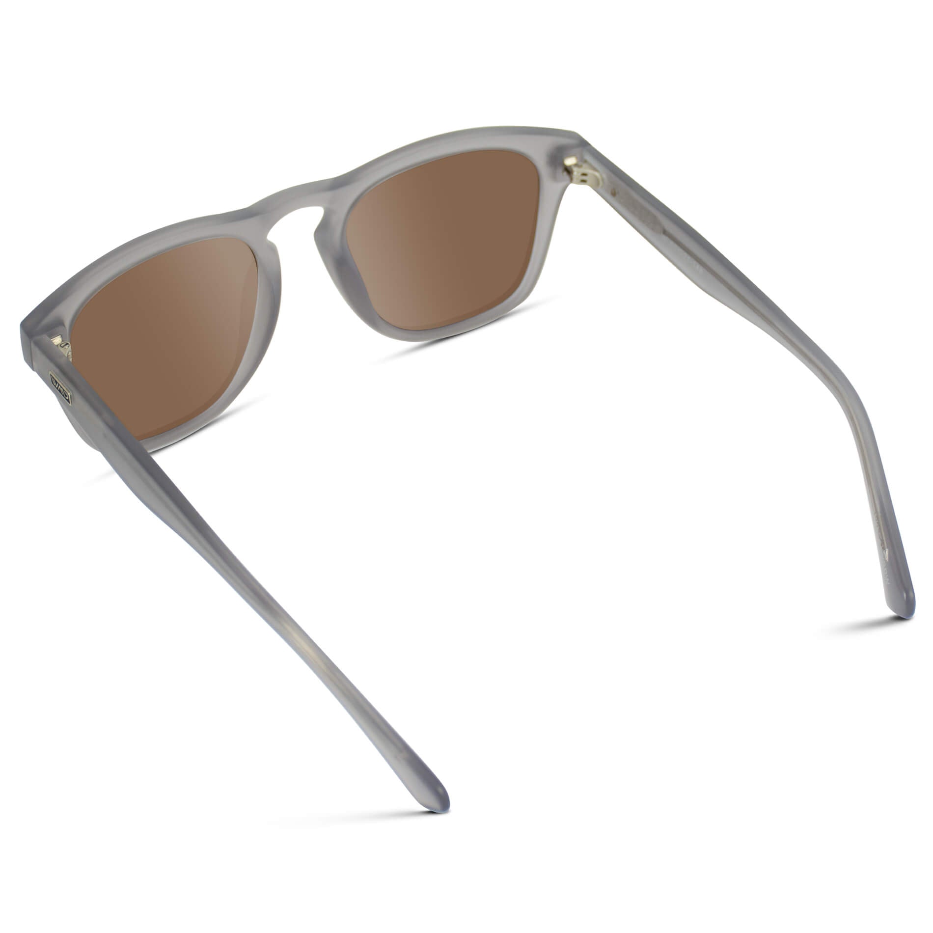 Moonrock Grey / Brown Lens || Moon rock grey frame and tinted brown lenses, square polarized sunglasses for men with a sleek and thick acetate frame