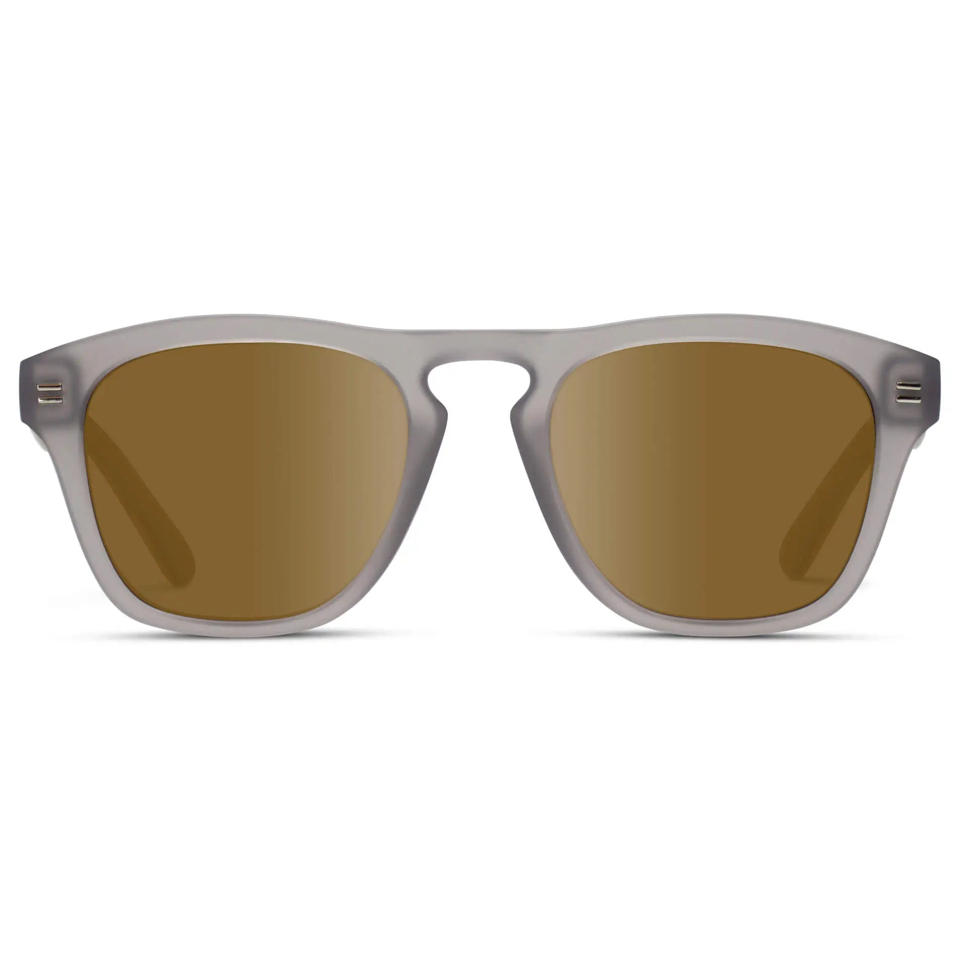 Moonrock Grey / Amber || Men's Square Prescription Sunglasses with Moonrock Grey Frame and Amber Lenses on a white background