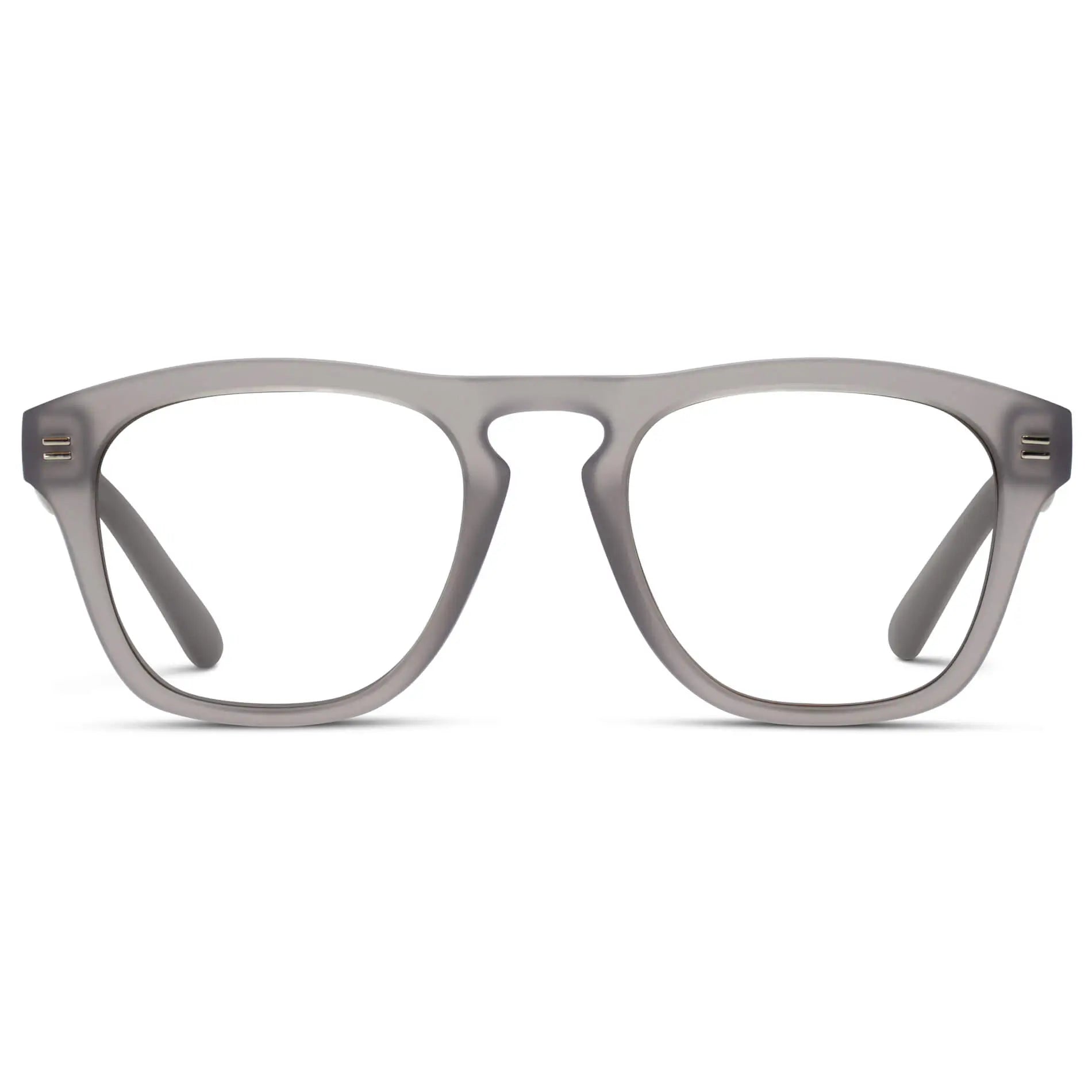 Moonrock Grey || Men's Square Prescription Glasses with Moonrock Grey Frames and Clear Lenses on a white background