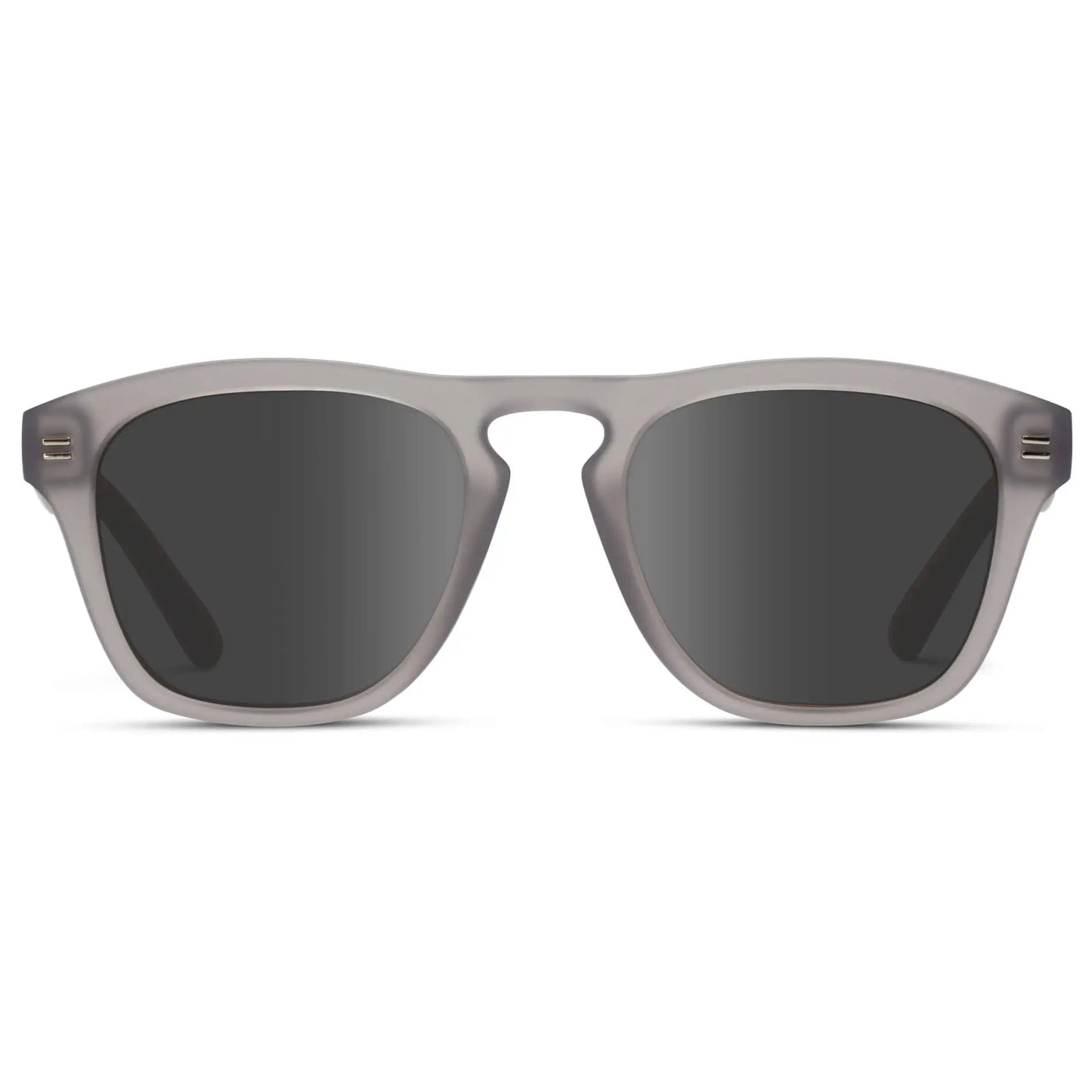 Moonrock Grey / Grey || Men's Square Prescription Sunglasses with Moonrock Grey  Frame and Grey Lenses on a white background
