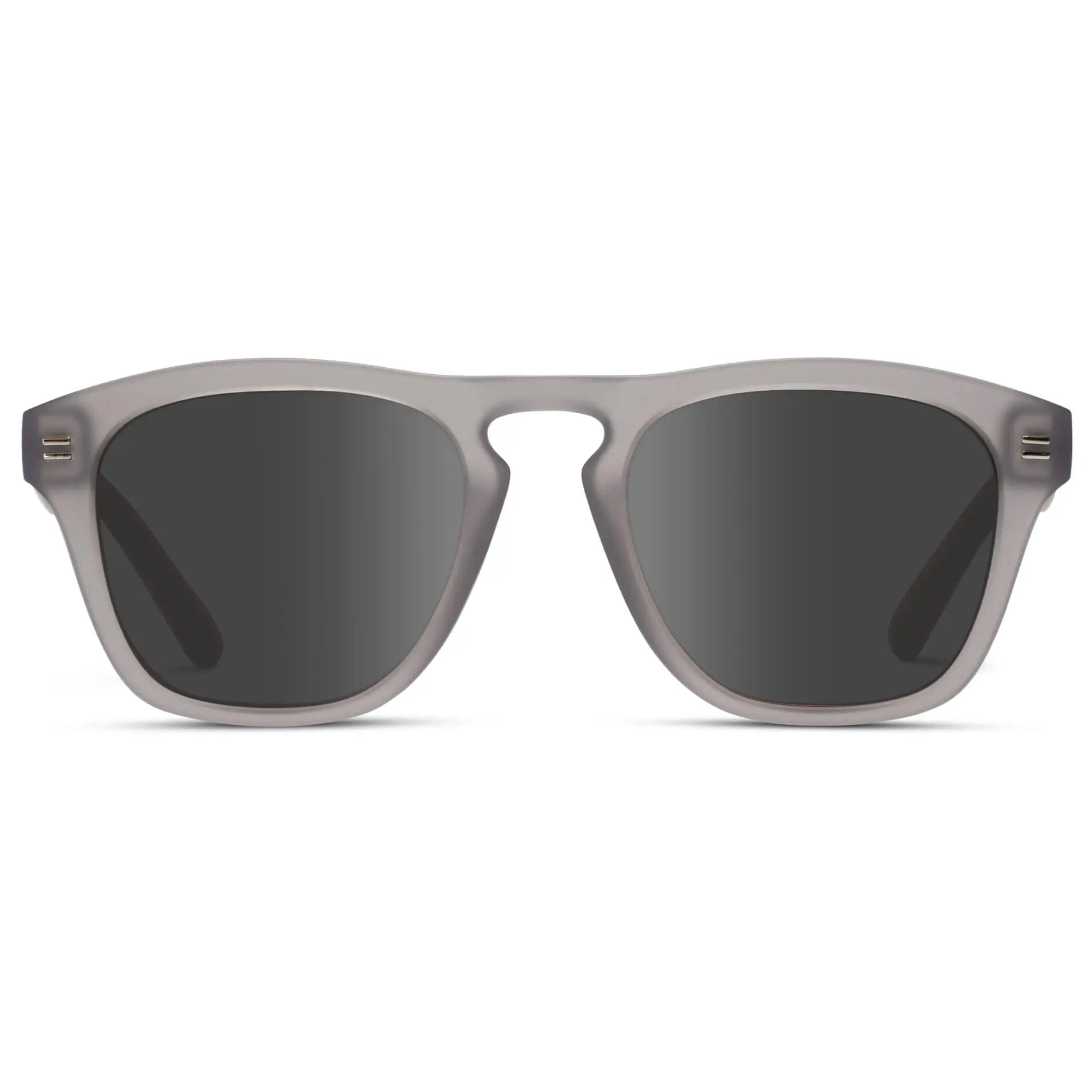 Moonrock Grey / Grey || Men's Square Prescription Sunglasses with Moonrock Grey  Frame and Grey Lenses on a white background