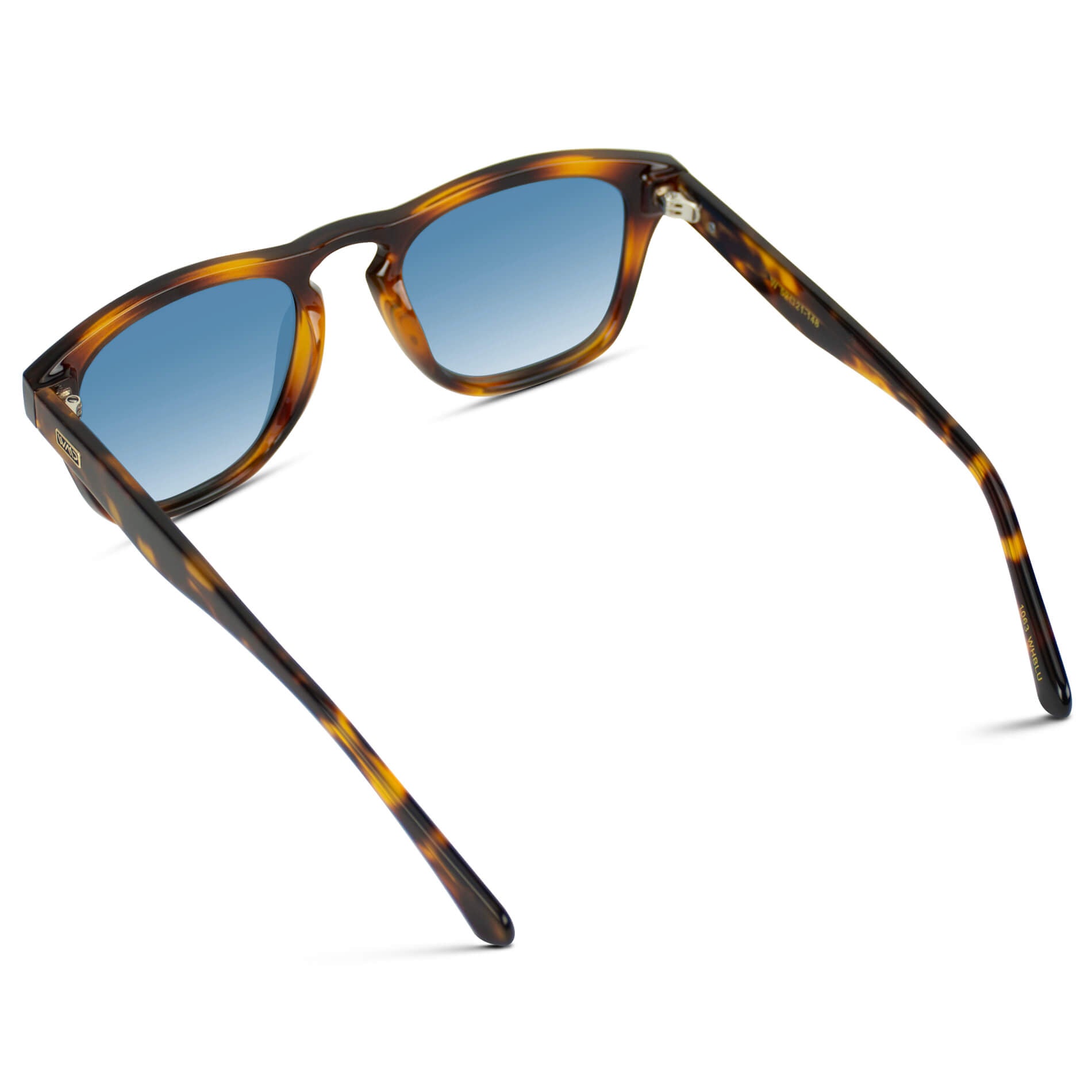 Whiskey Brown Tortoise / Blue Gradient Lens || Stylish polarized sunglasses for men whiskey brown tortoise frame with blue gradient lens