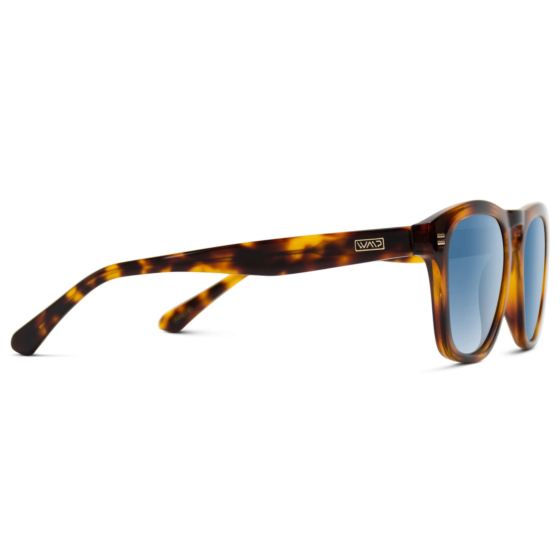 Whiskey Brown Tortoise / Blue Gradient Lens || Fashionable men's sunglasses made from high quality acetate in whiskey brown tortoise with blue gradient lens