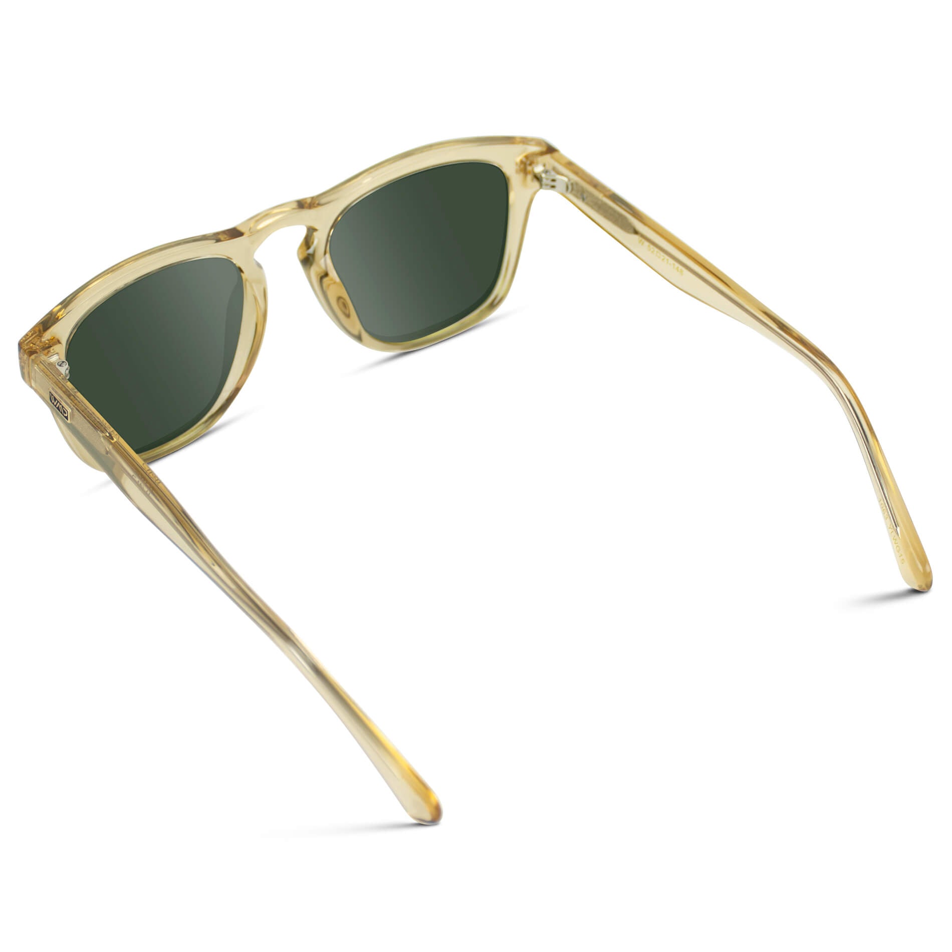 Champagne Crystal / Smoke Green Lens || Champagne crystal square frame and smoke green polarized lens: a perfect combination for men's sunglasses