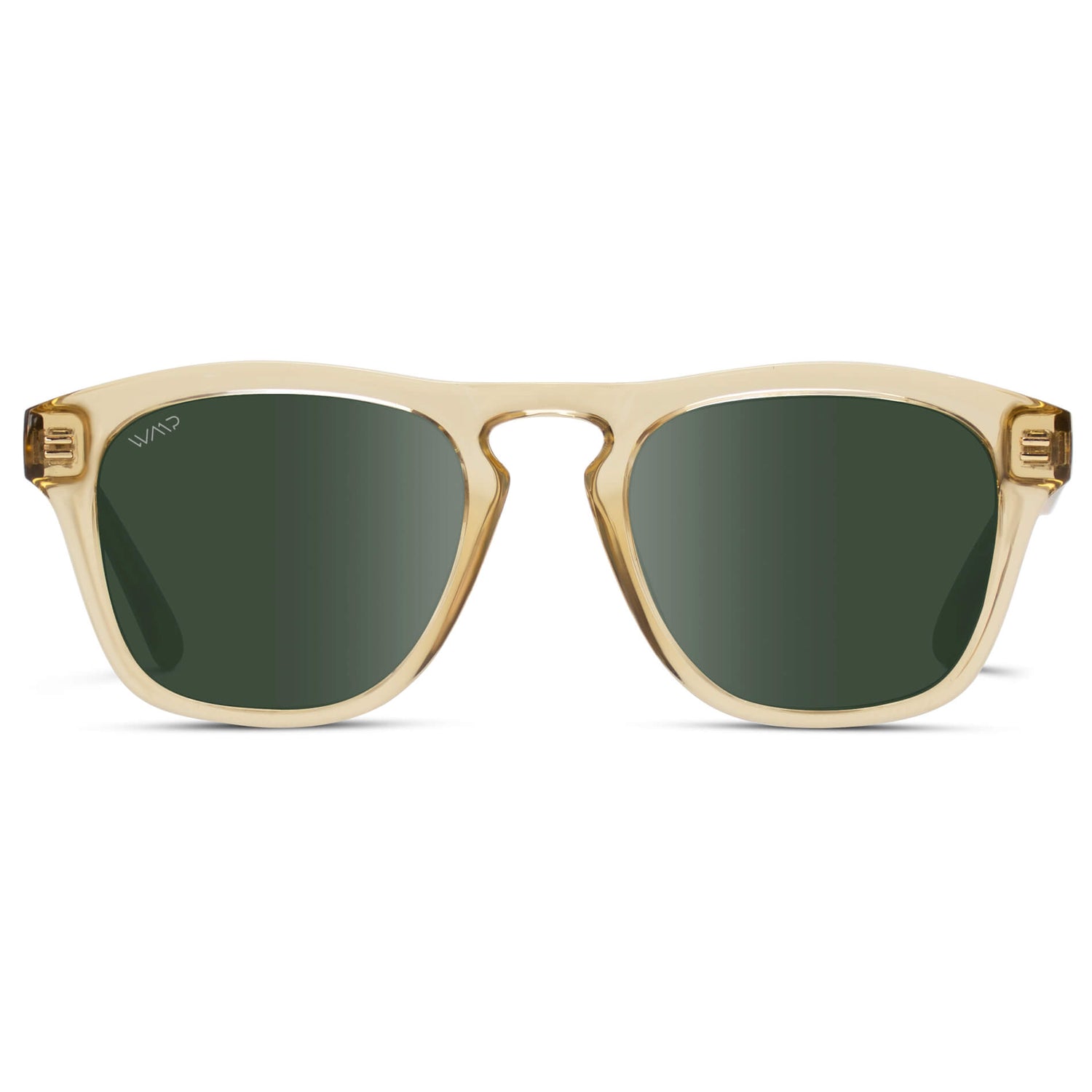Champagne Crystal / Smoke Green Lens || Fashionable polarized sunglasses for men in champagne crystal with smoke green lens